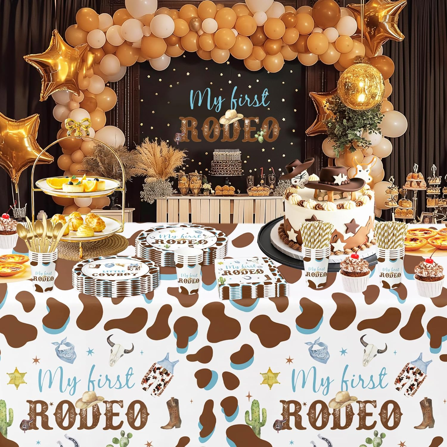 Boy Rodeo 1St Birthday Party Plate, Cup, Napkin, Cutlery Set image number 2