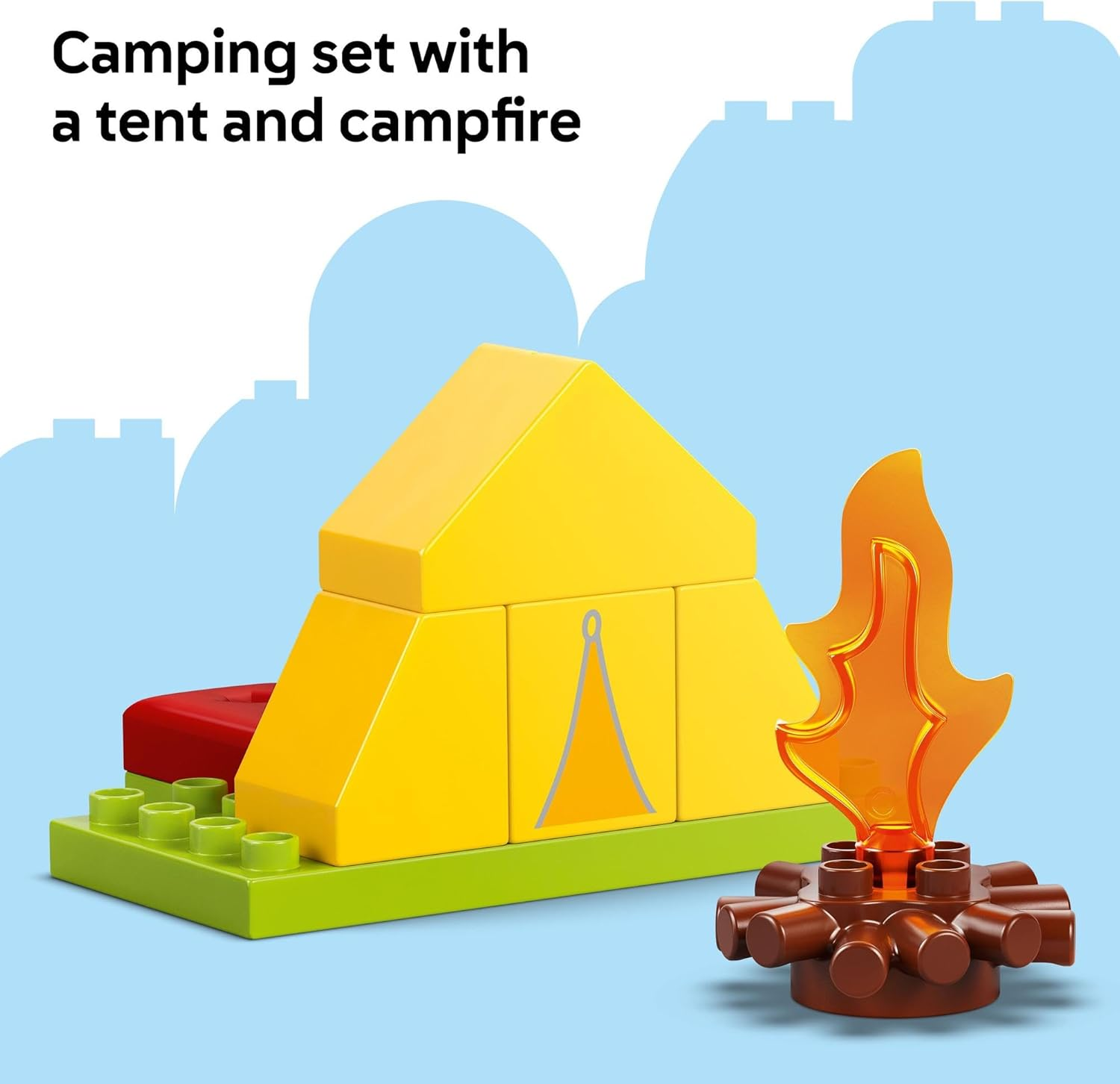 LEGO DUPLO Peppa Pig Camping Trip Kids Toy for 2+ Year Old Girls & Boys, Building Set for Toddlers with Tent, Canoe, and 2 Animal Figures Incl. Daddy Pig, Educational Colour Sorting Blocks 10452 image number 4