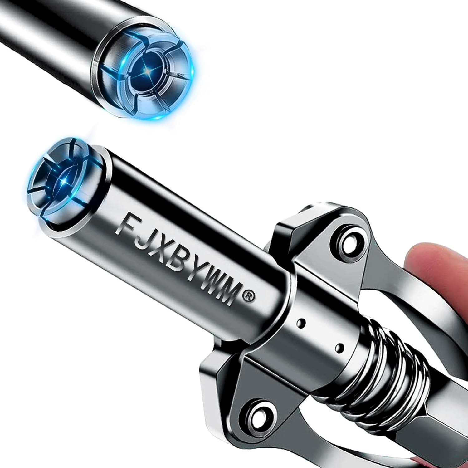 Grease Gun Coupler Grease Gun Tips,Quick Lock Double Handles Grease Gun Tip with 6 Thickened Claws,Rated 12,000Psi,Compatible with All Grease Guns,Suitable for Automobiles Ships Farm Machinery.