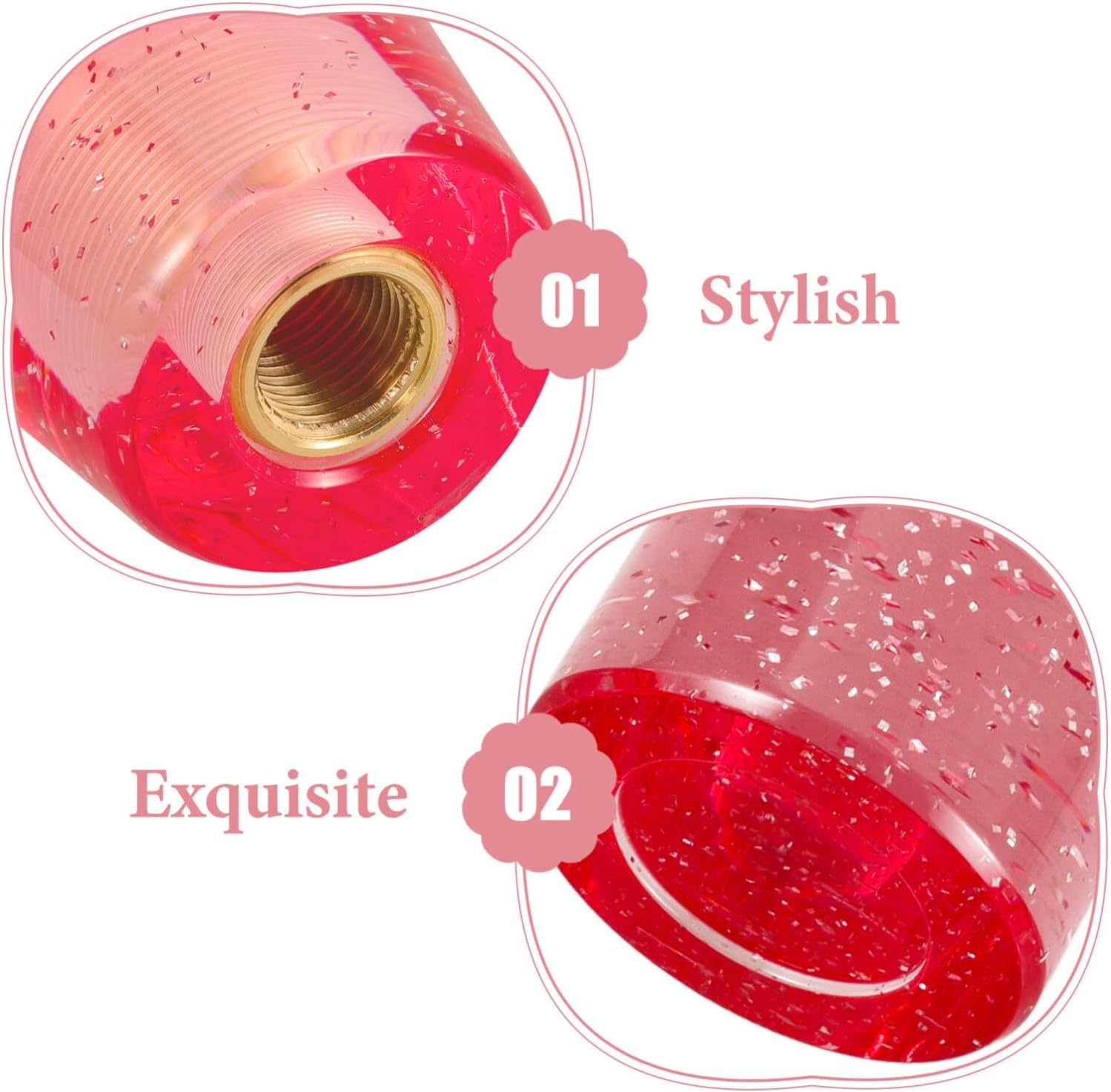 SOLUSTRE Manual Shift Lever Knob Gear Shift Knob Set Cool Car Interior Accessory - Purple image number 5