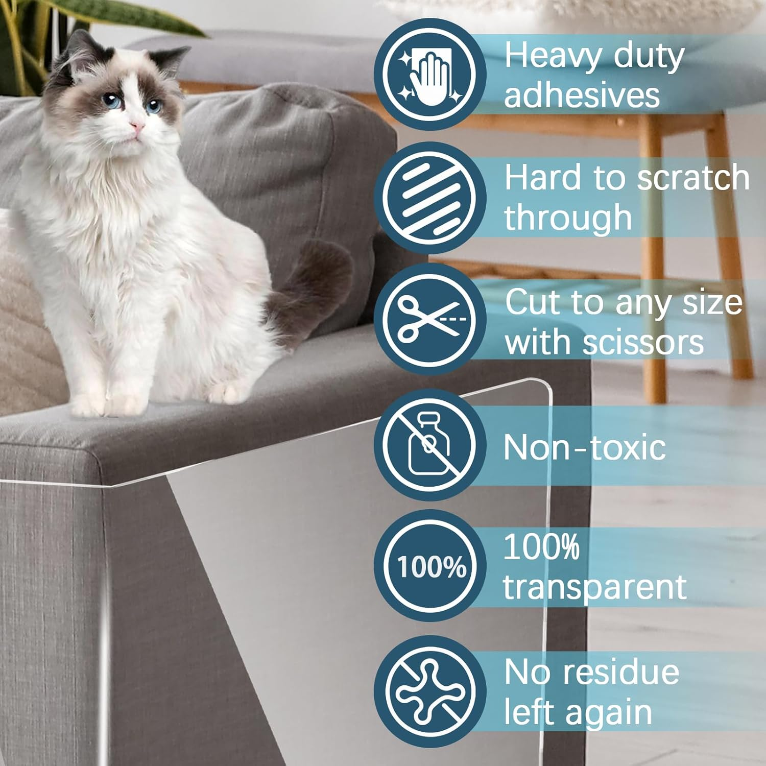 Hejo Door Protector from Dog Scratching, 20Cm&times;5M Door Scratch Protector, Clear anti Cat Scratch Furniture Protector, Flexible Cat Tape for Sofa, Doors, Screens, Cabinets, Walls