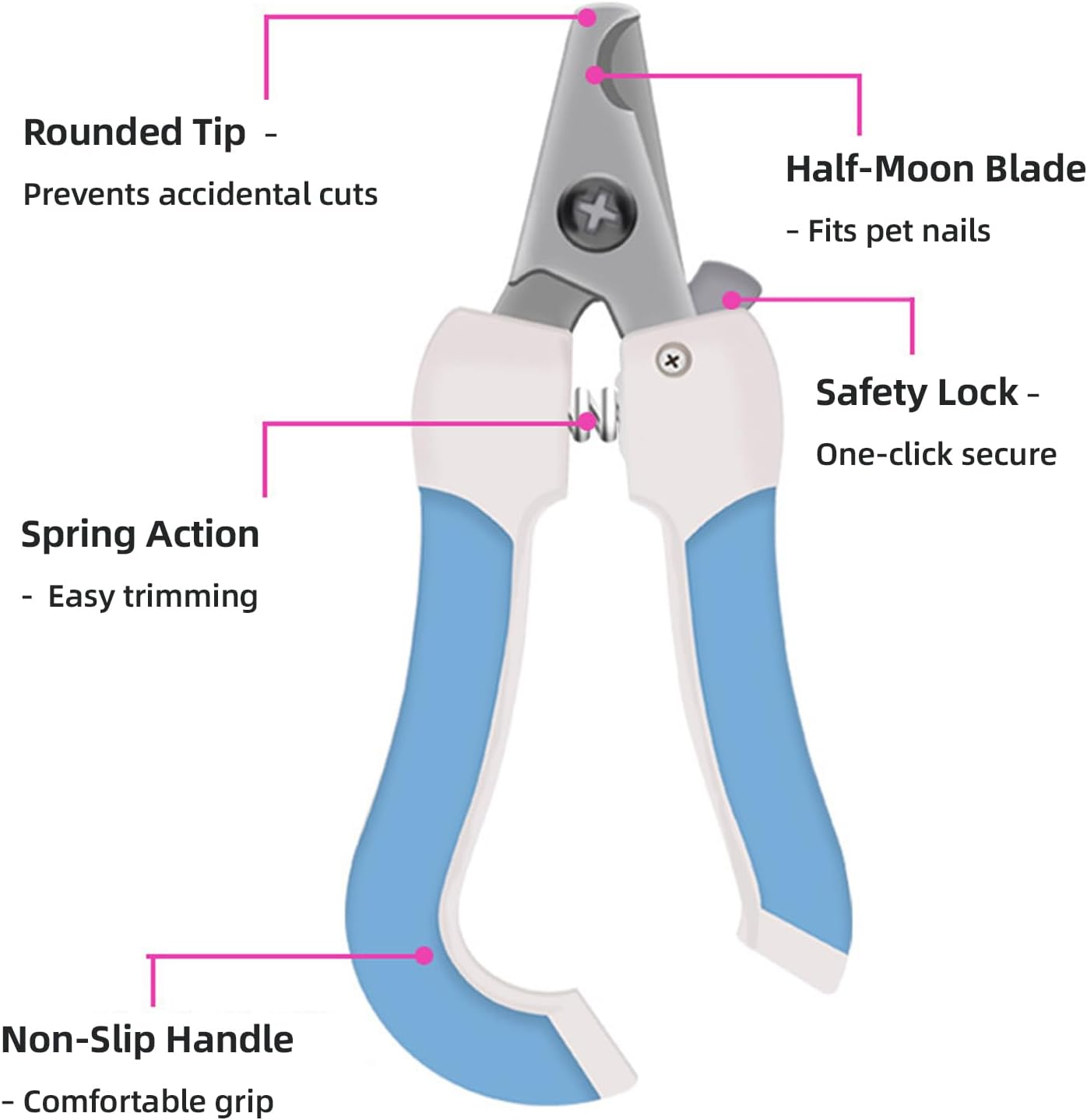 Pet Grooming Kit &ndash; Self-Cleaning Slicker Comb, Nail Clipper & File for Cats, Dogs & Rabbits image number 2