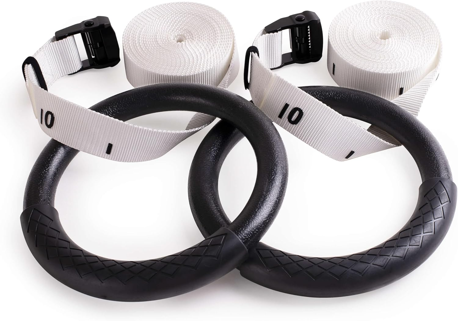 Outdoor Gymnastic Rings Premium with Grip Handle - Waterproof for outside Fitness & Calisthenics White image number 1