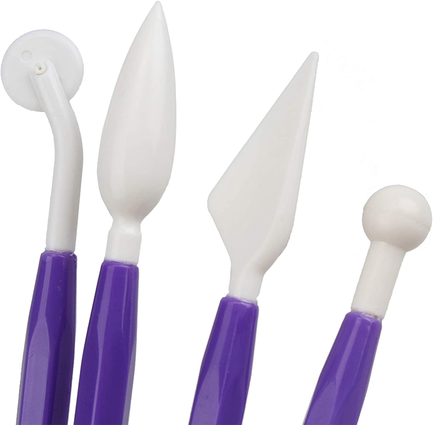 BQLZR Double-Head Plastic Polymer Pottery Clay Sculpture Modelling Carvers Tool Rod with Irregular Shape Edge Set of 9 image number 1