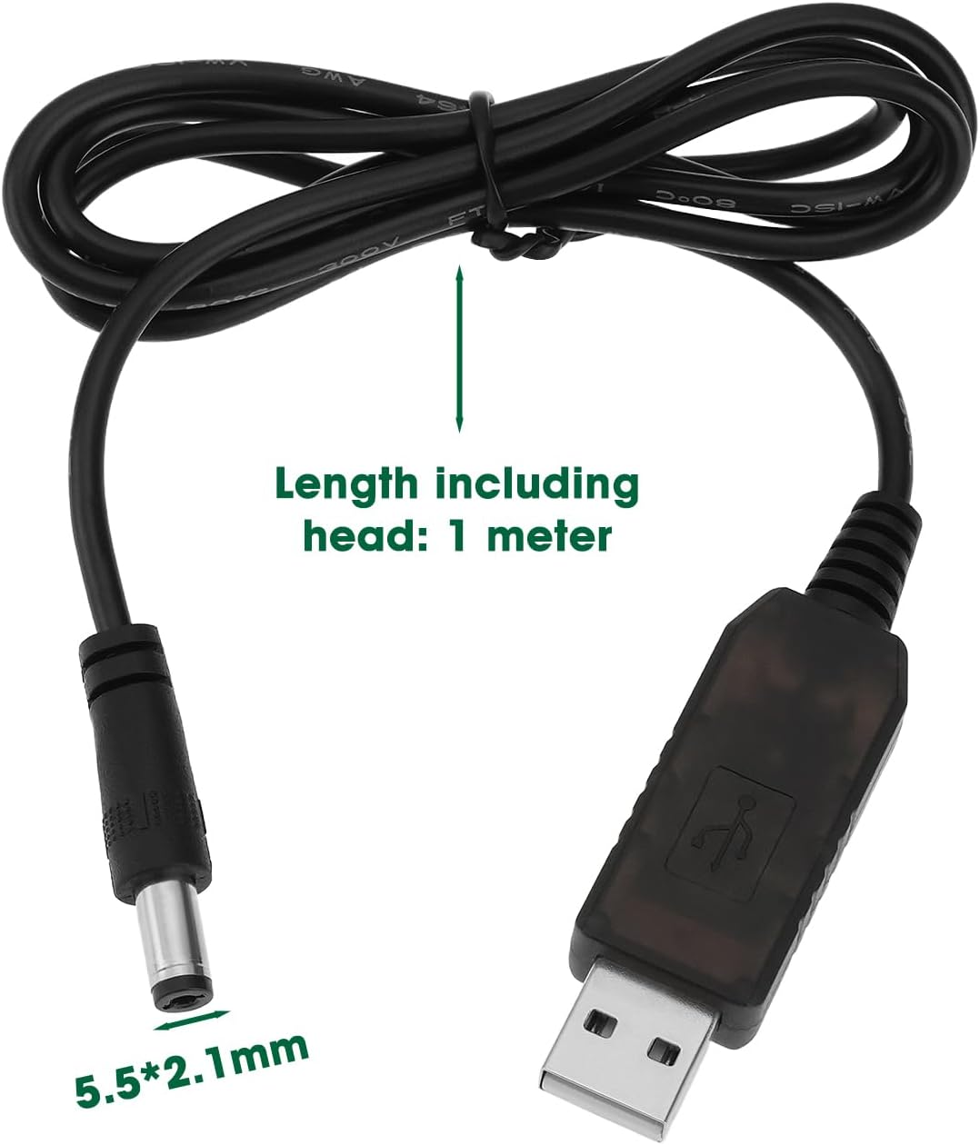 Be in Your Mind 3Pcs USB 5V to 12.6V Boost Charging Cable DC 5.5X2.1Mm Line Converter Power Charging Cable Compatible with Stoov 11.1V/12.6V Lithium Battery Pack 1M image number 1