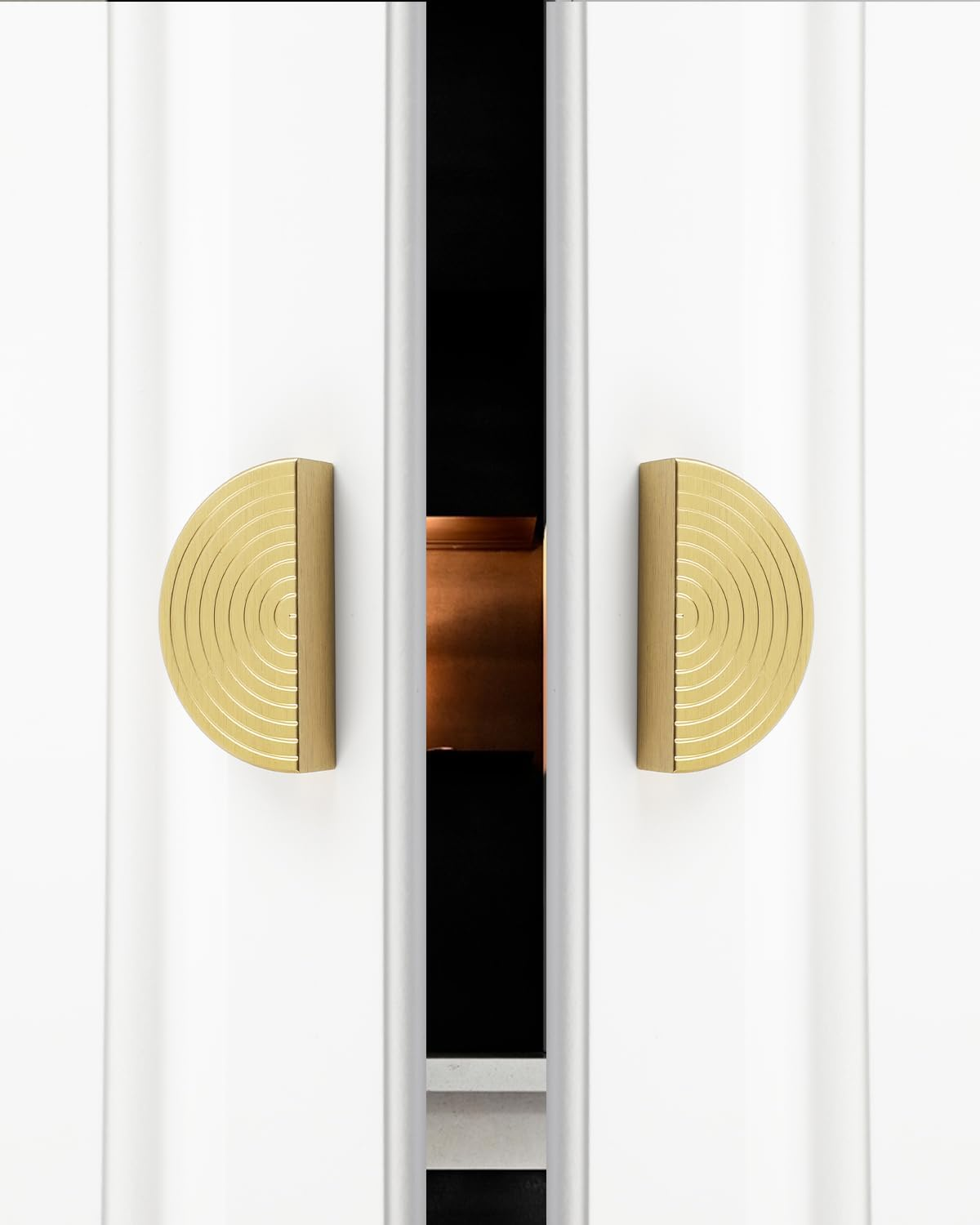 Brass Cabinet Pulls Brushed Drawer Pulls Modern Gold Cabinet Pulls Cabinet Handles Drawer Handles for Dresser Closet (2Pack-3Inch Semicircle) - 10Pack-9.8Inch Polygon image number 6