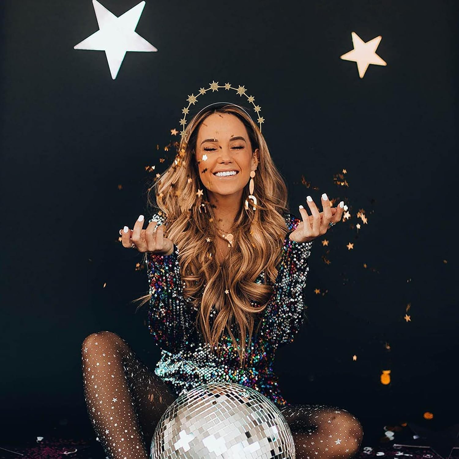 Star Headband, Headband with Star, Crown with Haly Layer Star Headband Carnival Headband Sun Moon and Stars Headband Stars with Star for Party Carnival Birthday Festival image number 3