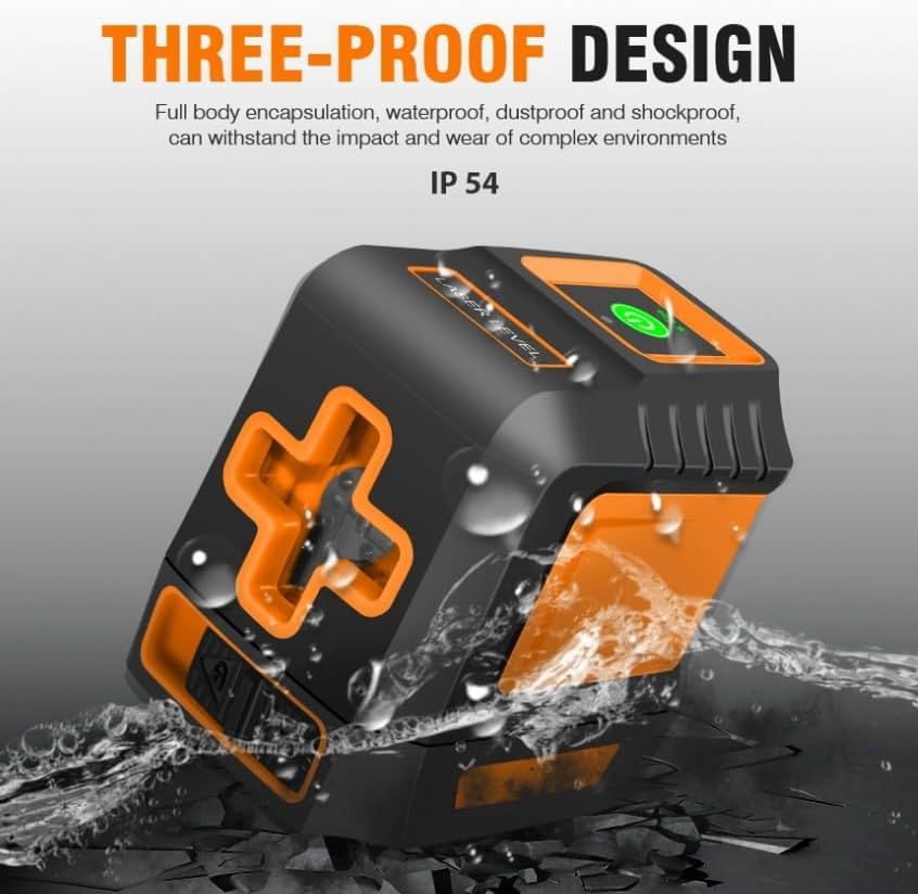 Laser Level with Self-Leveling, Cross Line Laser Leveler Construction Tool for Home Renovation DIY, Cabinet Making, Picture Hanging, Floor Level with Carrying Pouch and 2 AA Batteries image number 2