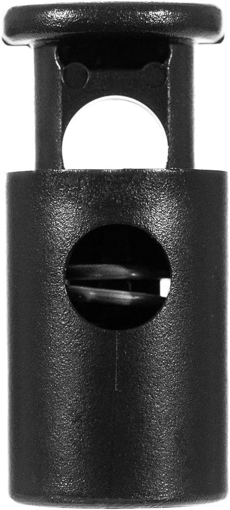 1/4 Inch Heavy Duty Barrel Cord Lock Toggle Stop Sliders - Use with Paracord, Drawstrings, Accessory Cordage and More - Available in 5, 10, 25, 50, and 100 Packs, Black, 100 Pack image number 1