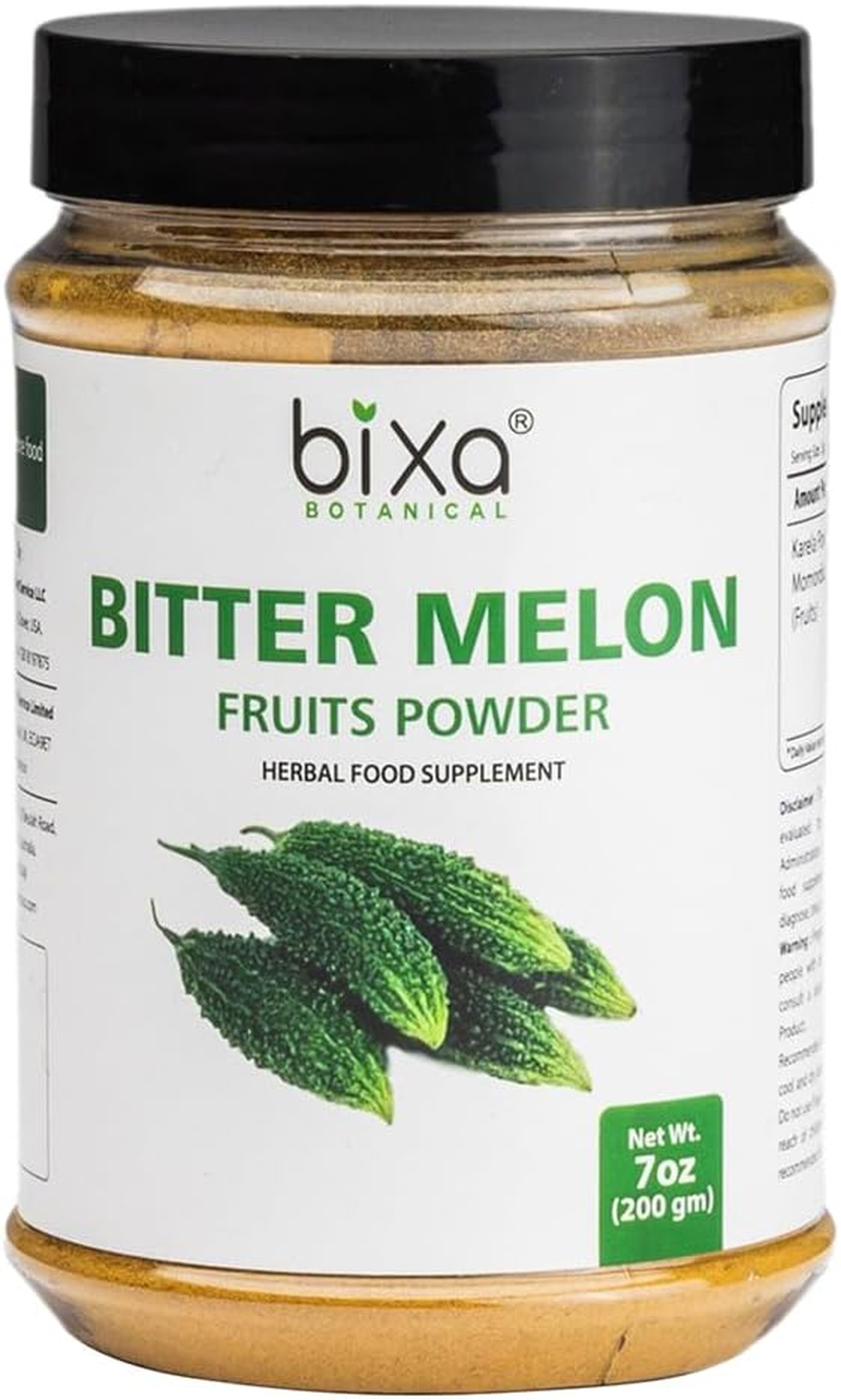 Bixa BOTANICAL Bitter Melon Powder - 200G / 7 Oz (Momordica Charantia/Karela Fruit Powder) | Ayurvedic Herb for Blood Sugar Control & Improves Liver Function | Herbal Supplement for Skin and Stomach image number 1