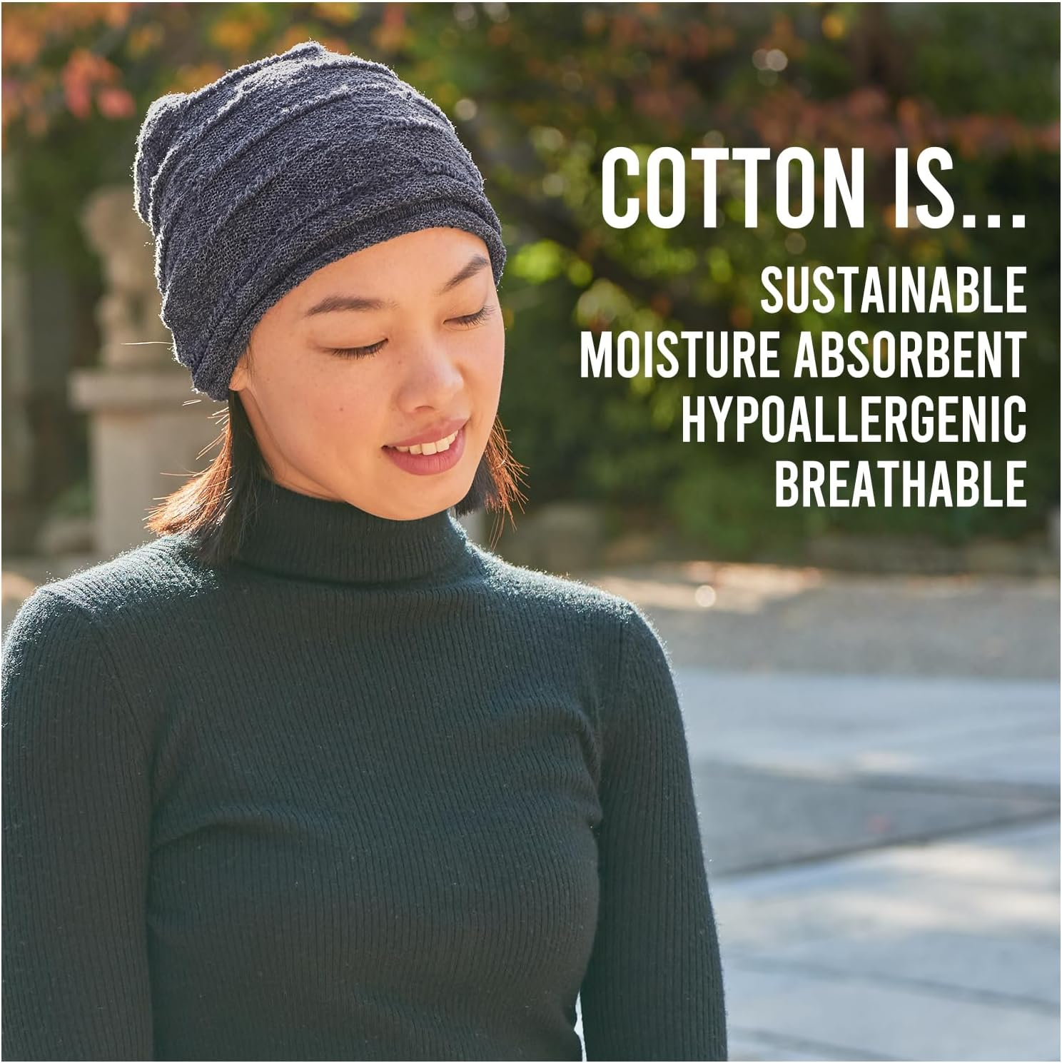 CHARM Mens Summer Cotton Beanie Hat - Slouchy Womens Cooling Light Weight Japan Cap - Dark Grey image number 7