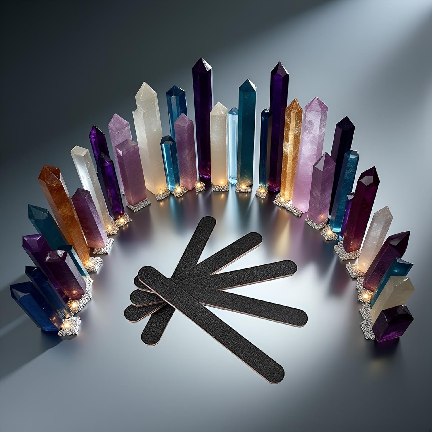 5 Pcs Black Large Jumbo Professional Nail Files Emery Boards Buffers Grit 100 Creative and Exquisite Workmanship image number 1