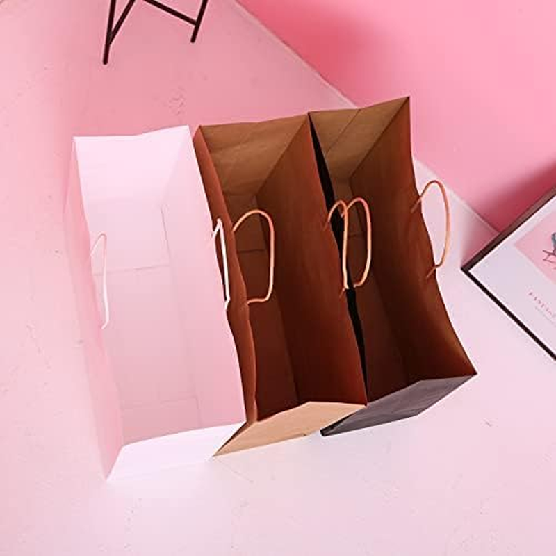 SHIPKEY 25Pack White Paper Bags, White Paper Bags with Handles, 40X15X30Cm Merchandise Bags, Retail Bags, Extra Large White Gift Bags (16X6X12 Inches) image number 4
