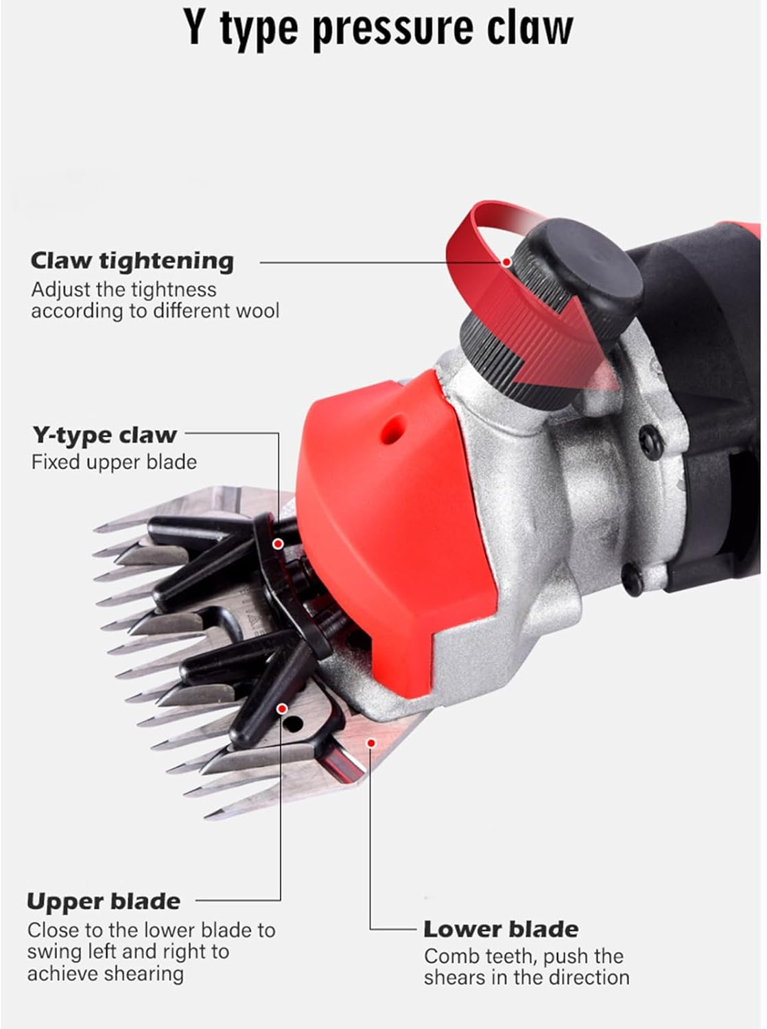 900W Sheep Shears, Professional Electric Sheep Shearing Clippers, 6 Speed Heavy Duty, Farm Livestock Grooming Kit for Thick Coat Animals image number 3
