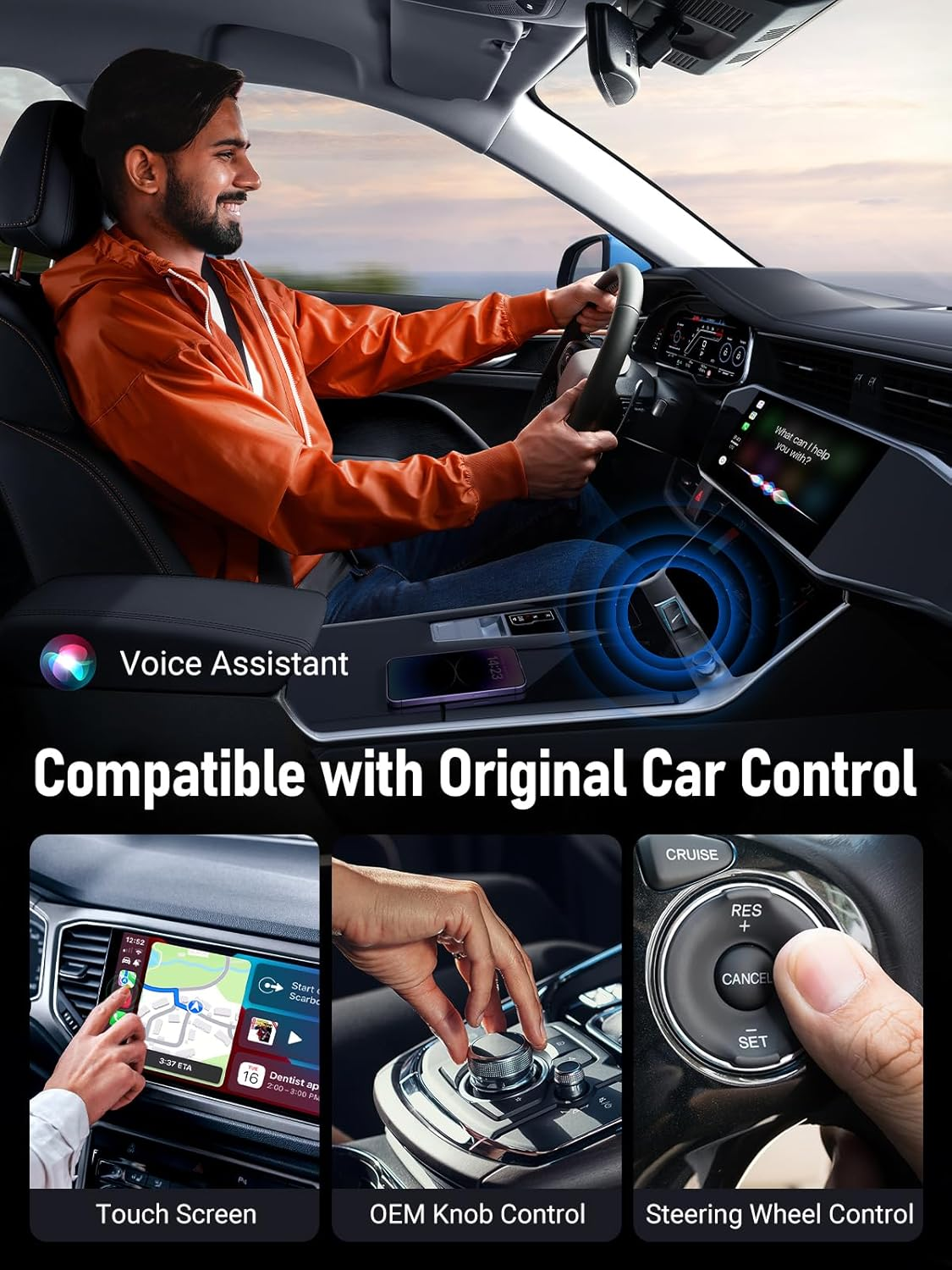 Lemorele Wireless Carplay Adapter, Plug & Play,Easy to Upgrade Wired Carplay to Wireless, Instant Connectivity,Super Mini Car Play Dongle for Iphone,Android Phones Fit for Cars with Built-In Carplay image number 6