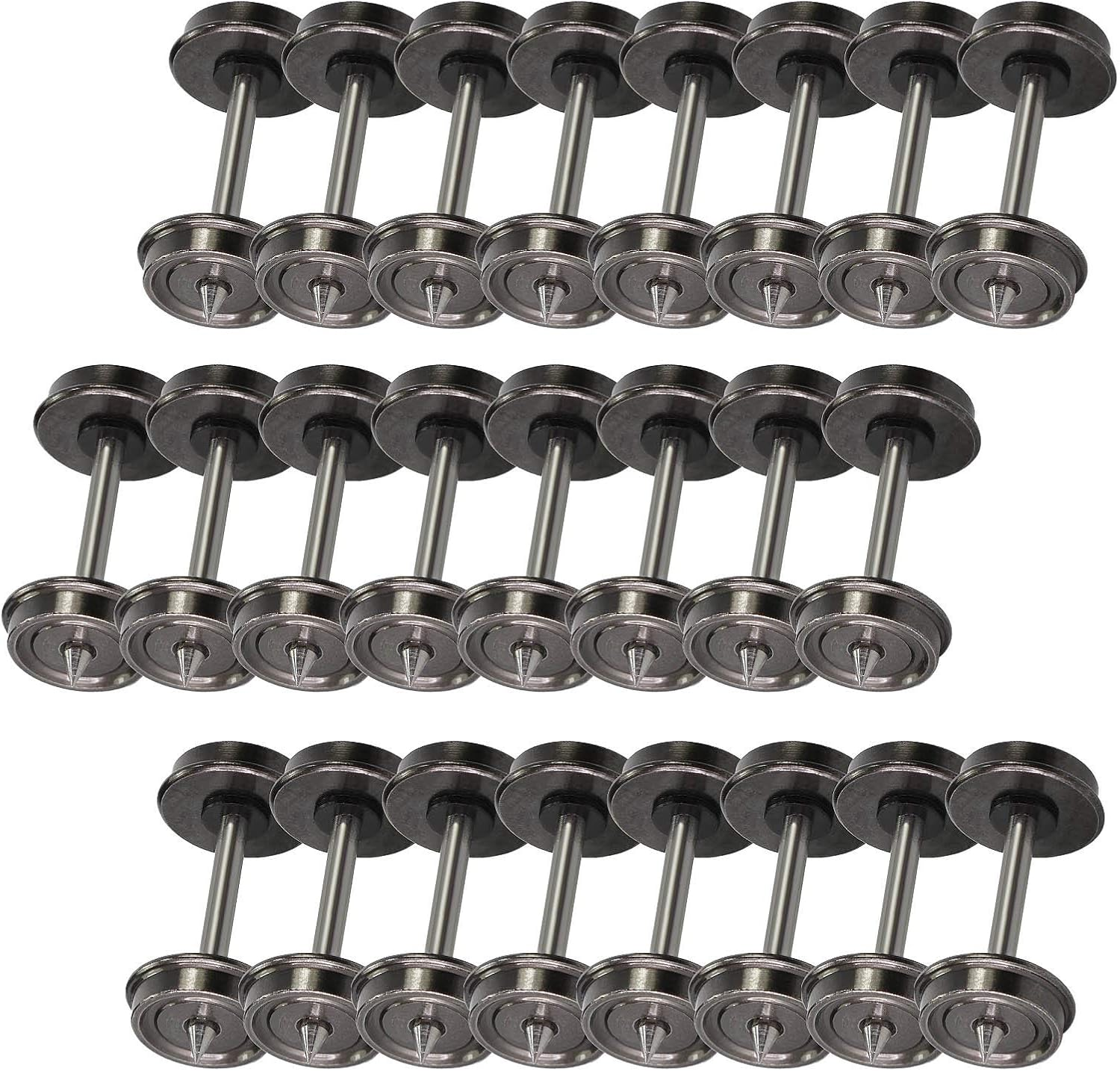 24Pcs HO Scale 1:87 33'' Metal Wheels for Model Train DC Wheel Set New C8725 image number 2