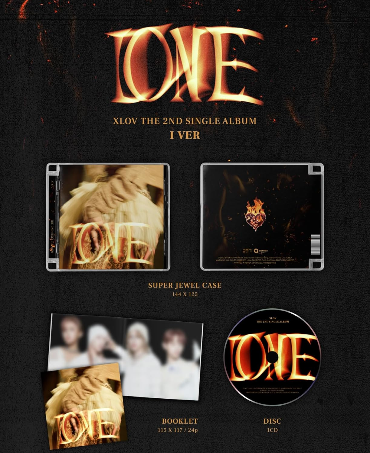 XLOV I ONE 2Nd Single Album 2 Version Set 1Ea Case Random Version+1Ea Special Pack Version+Tracking Sealed image number 6