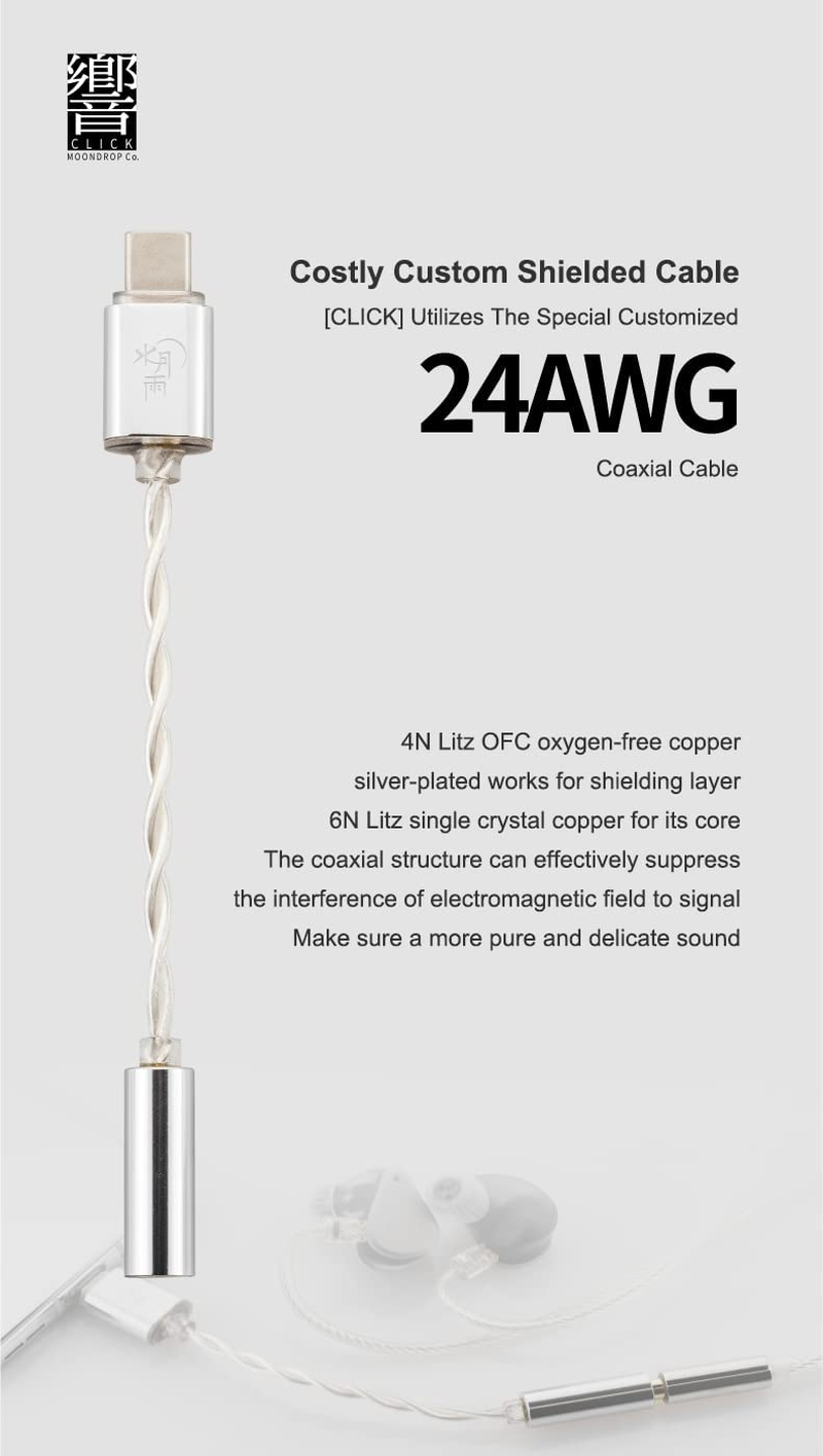 Moondrop Click DAC Amplifier Support Line-Control CNC Carved Shell Ultra-Low Background Noise Type C Entry-Level Mini USB DAC image number 3