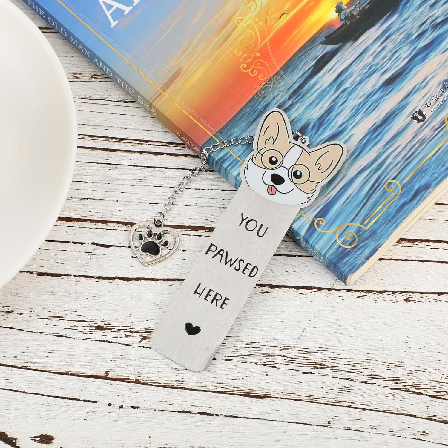 Corgi Dog Bookmark, Cute Metal Corgi Bookmark for Women You Pawsed Here Bookmark Funny Dog Lover Gifts Corgi Gifts for Women Men Reading Birthday (Style 1) image number 3