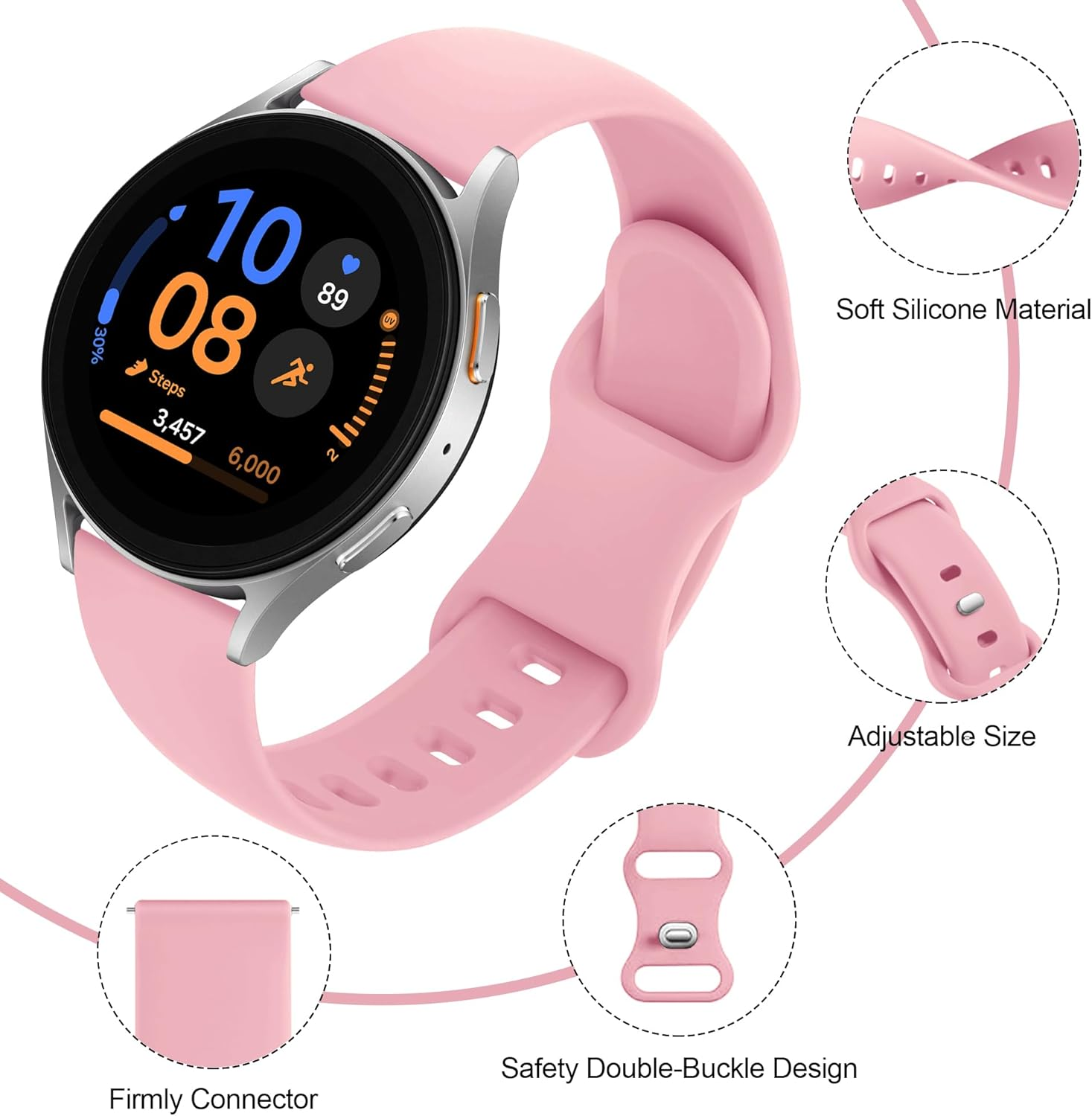 12 Pack Bands Compatible with Samsung Galaxy Watch 7 6 5 4 40Mm 44Mm/6 4 Classic 43Mm 47Mm 42Mm 46Mm/5 Pro 45Mm/Active 2 Band for Women Men, Silicone Sport Breathable Strap image number 1