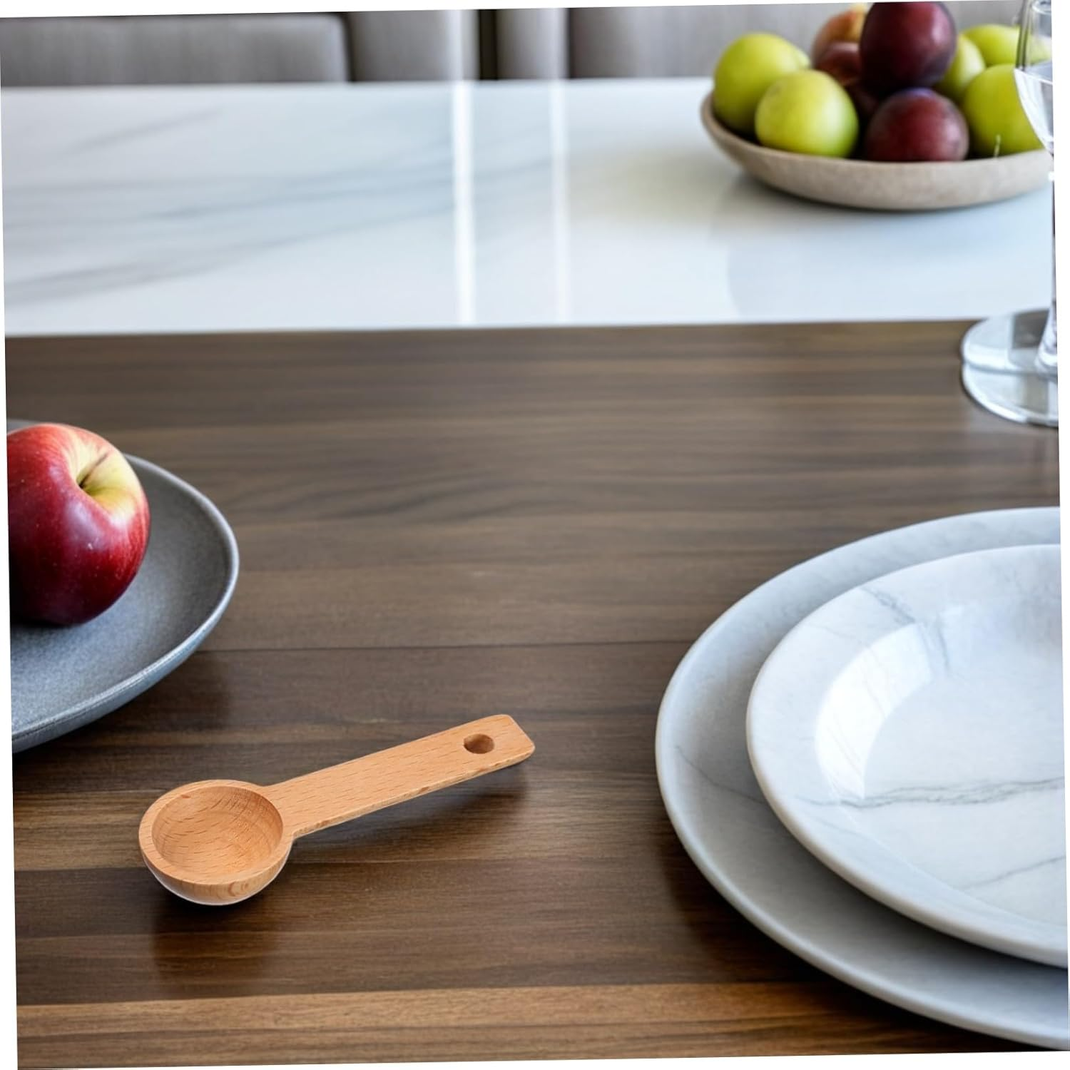 Ciieeo 4Pcs Wooden Measuring Spoon for Coffee Beans Tea Home Kitchen Use Wood Measuring Spoons image number 1