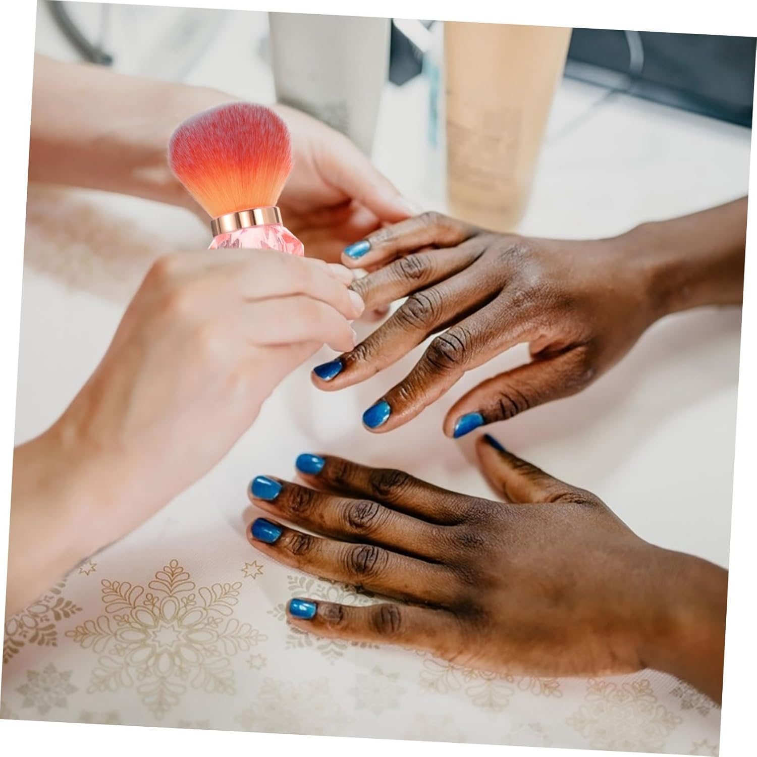 ELAYARD Nail Art Brush Large Powder Applicator Soft Bristles Nail Dust Brush for Makeup Manicure