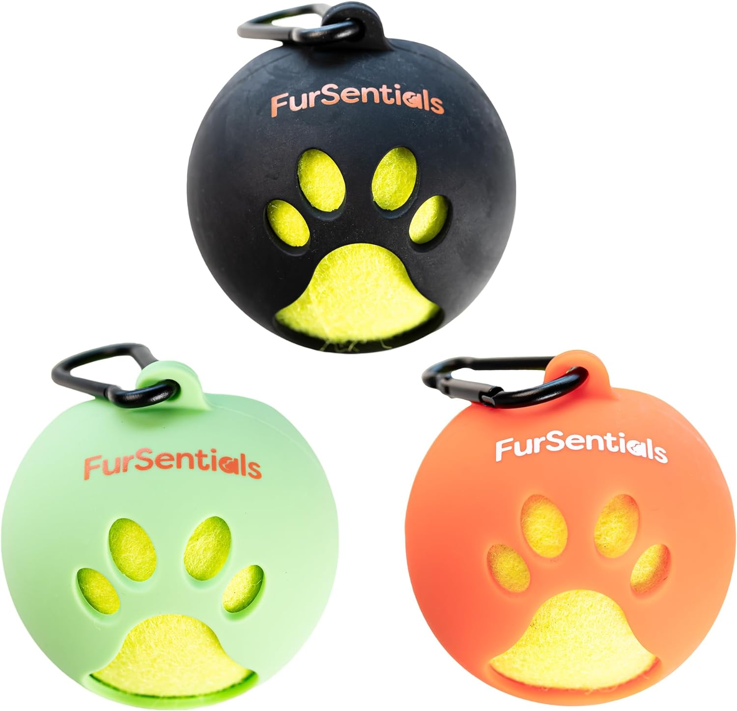 Dog Squeaky Tennis Ball with Silicone Dog Ball Holder for Dog Leash - with Carabinar Attachment Clip - Squeaky Dog Toy Is a Dog Leash Accessory - Hands-Free Dog Walking Accessory_Mint Green Ball Buddy image number 1