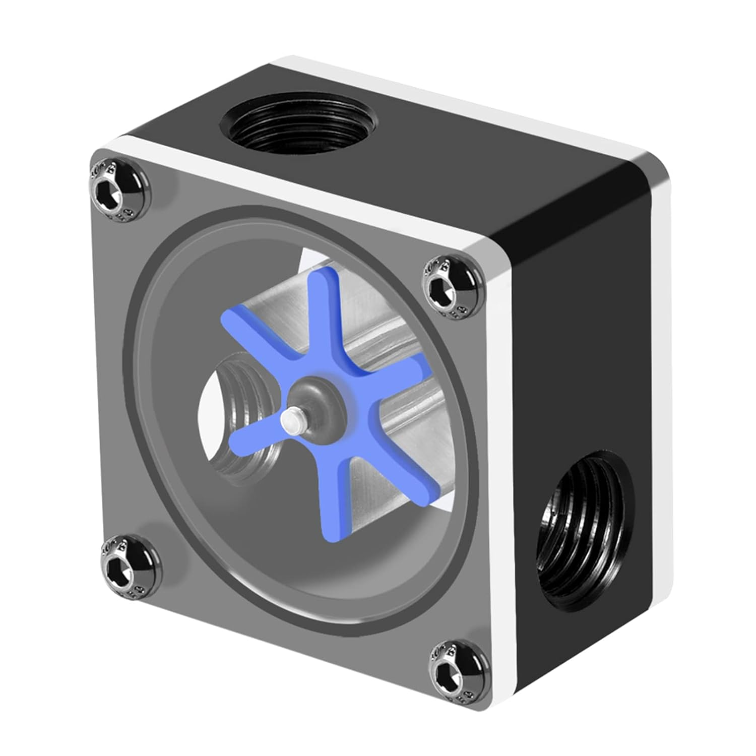 G1/4 Thread 6 Impeller Meter 3 Ways Meter Indicator for PC Water Cooling System image number 5