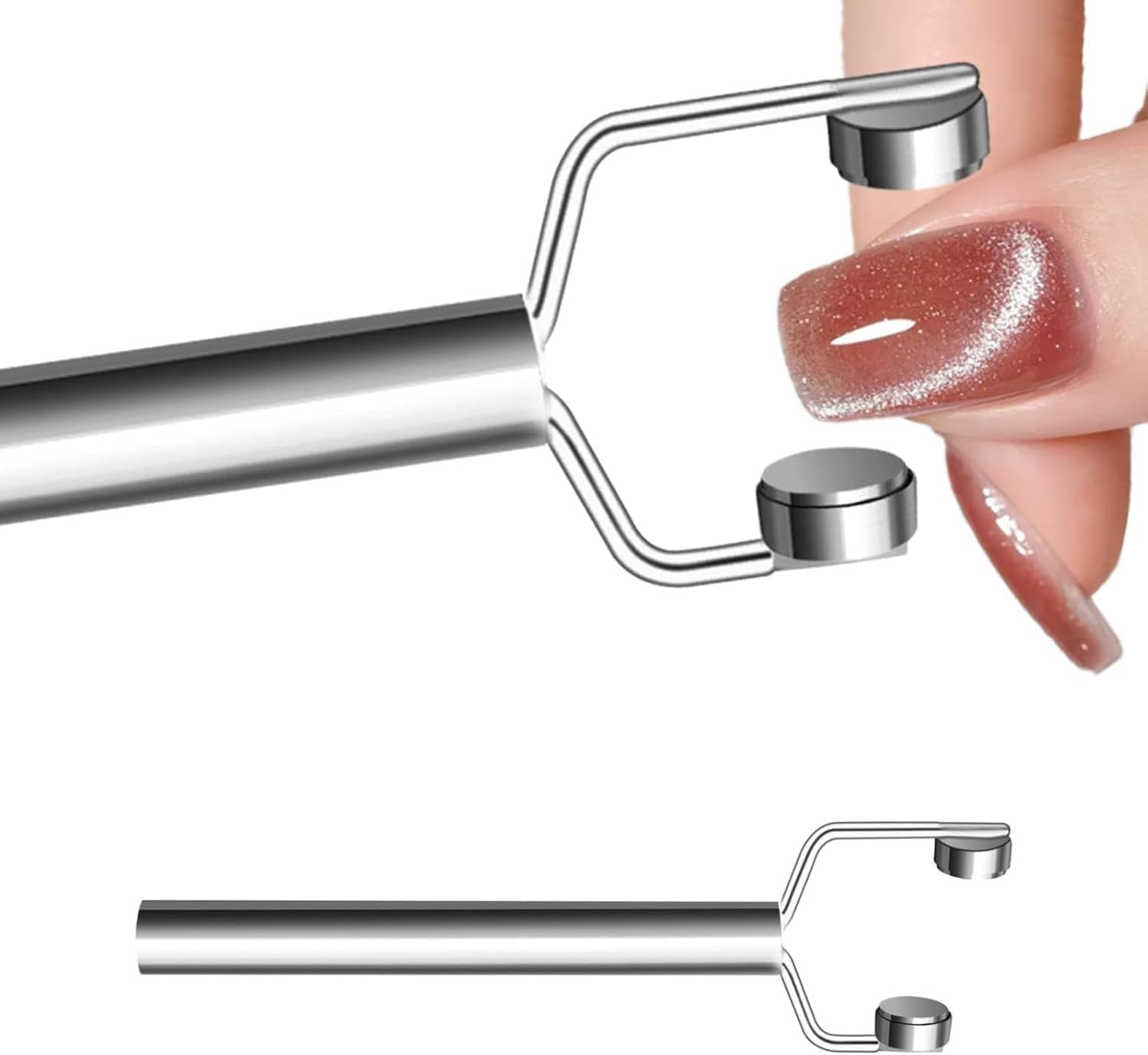 3-In-1 Y-Shaped Cat Eye Nail Magnet, Double Head Magnetic Gel Polish Tool with Powerful Force for Salon & Home, Portable Handheld Nail Art Design for Cat Eye & Glitter Polish, Professional Manicure Kit image number 5