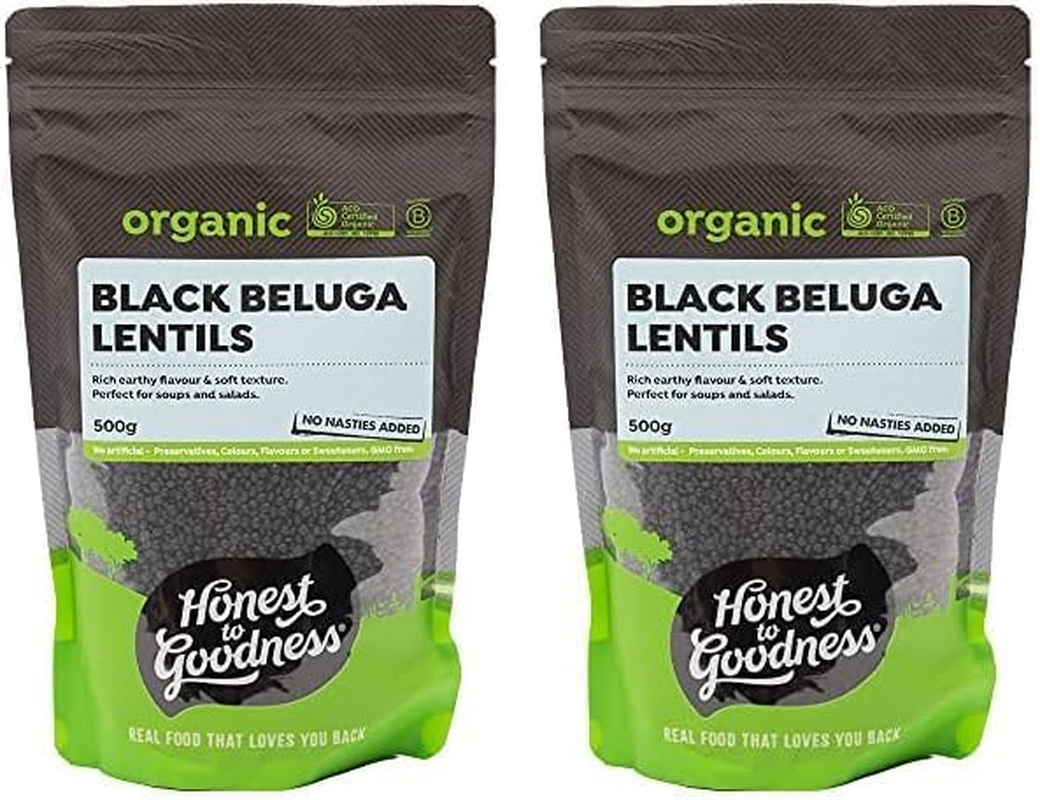 Honest to Goodness, Organic Black Beluga Lentils, 500 Grams - a Rich Earthy Flavour, Soft Texture and Quick to Cook. Good Source of Plant Based Protein. image number 2