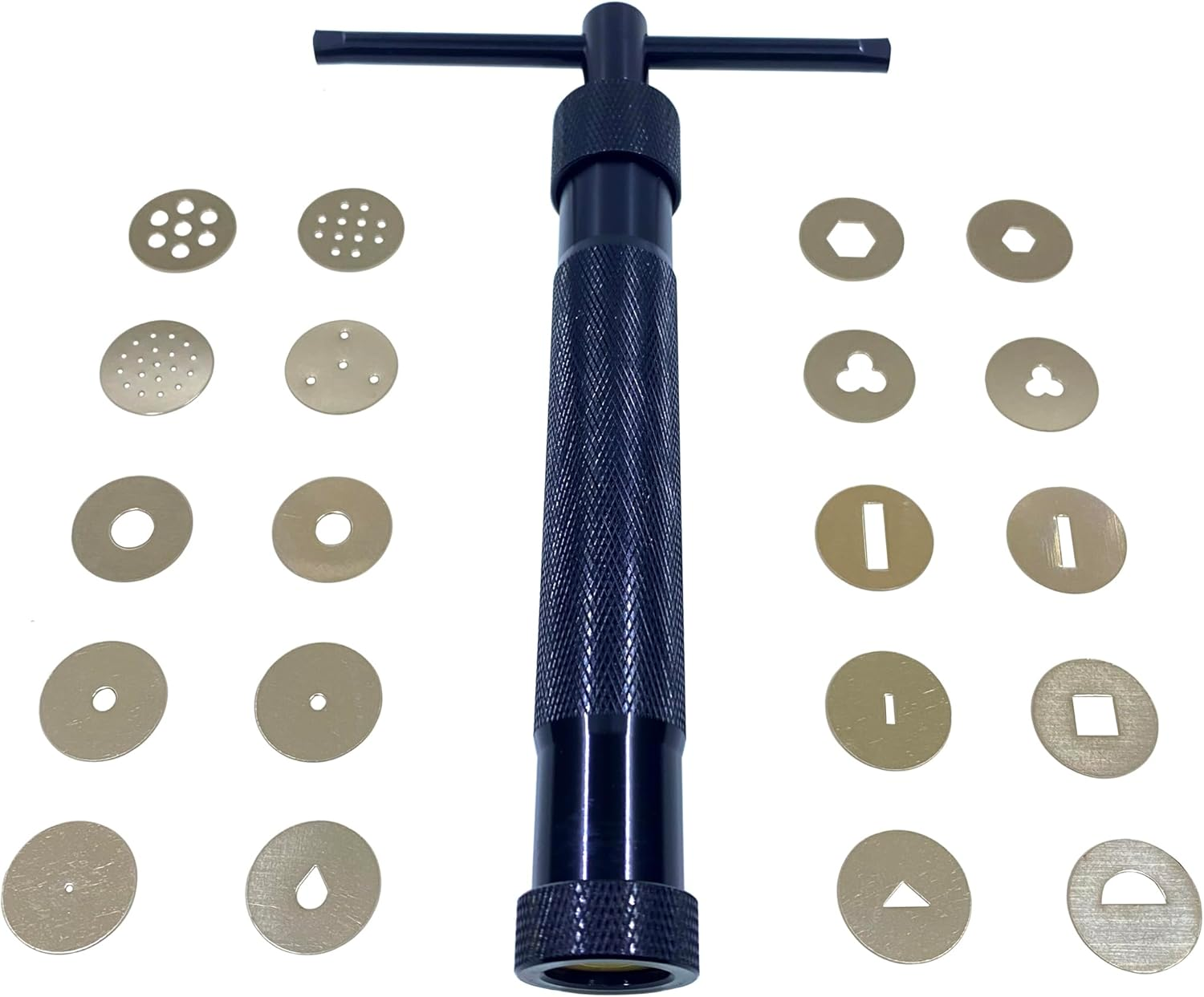 Stainless Steel Clay Extruders Sugar Paste Extruder Cake Fondant Decorating Tool Set (Black)