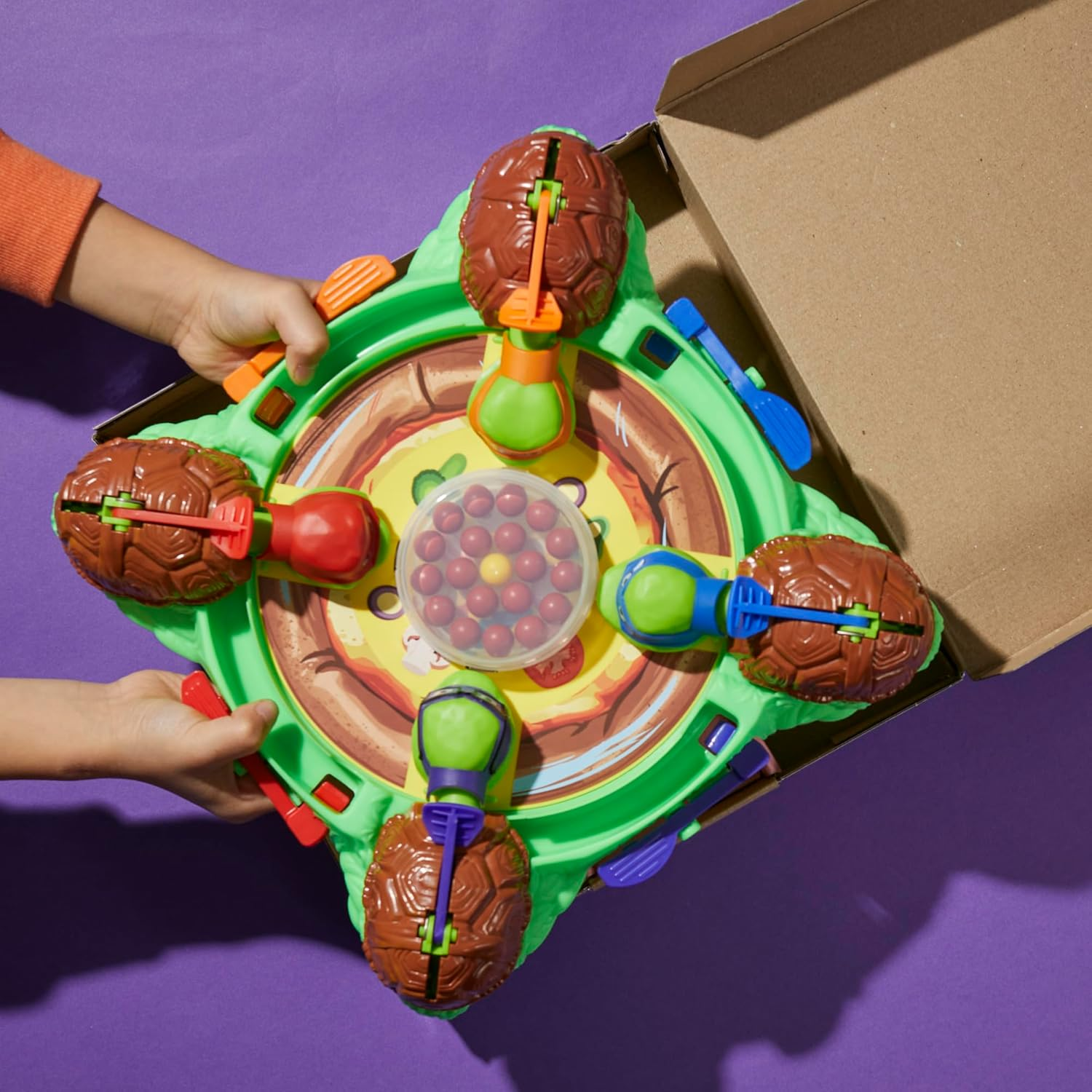 Hungry Hungry Hippos: Teenage Mutant Ninja Turtles Edition Game | Ages 4 and up | 2 to 4 Players | Kids Board Games | Gifts for Preschoolers image number 3