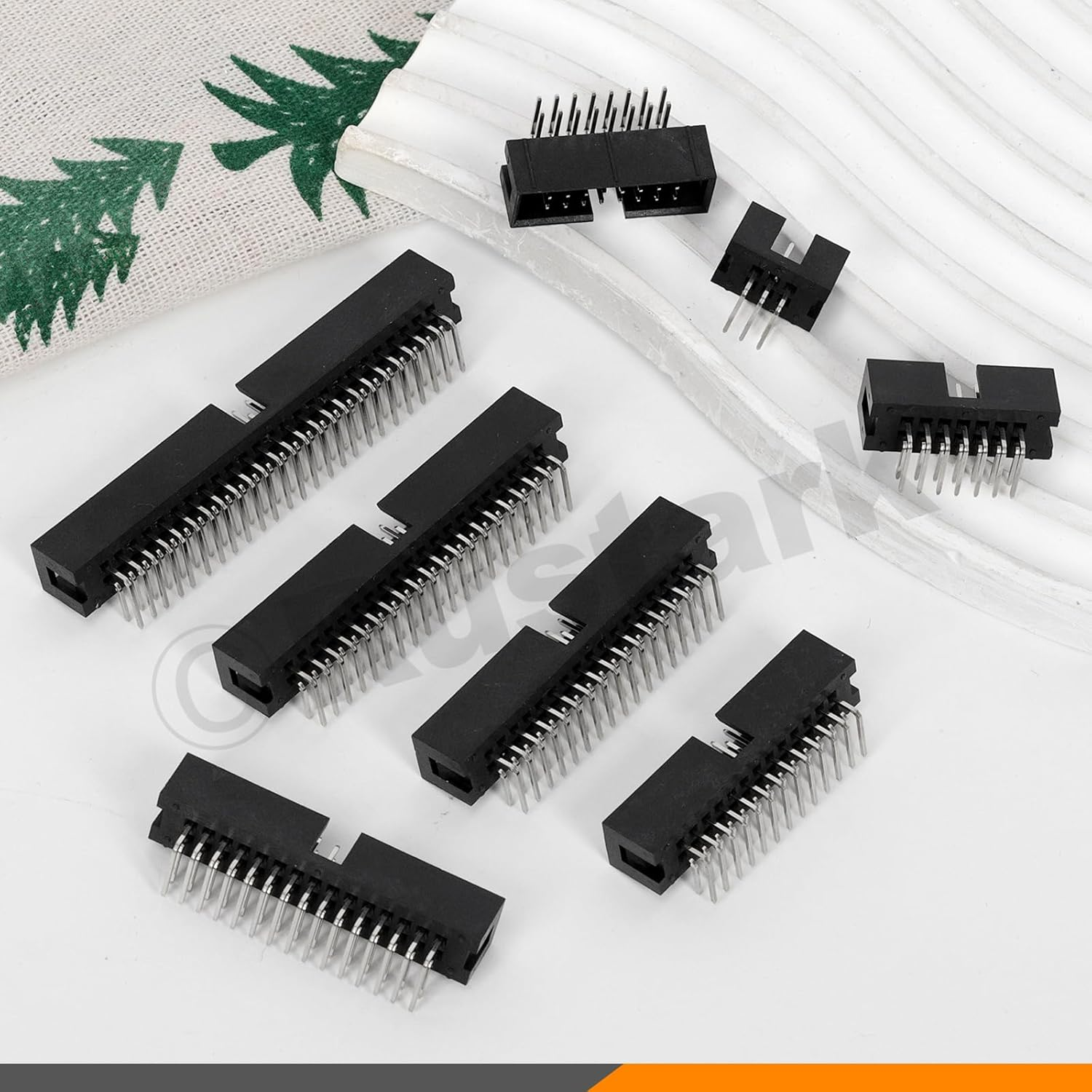 Rustark 50Pcs 2.54MM 6-18Pin Right Angle Male Socket Box Header Connector Assortment Kit Double Row Cable Male Socket SMT Terminal for PCB Electronic Equipment Projects image number 6