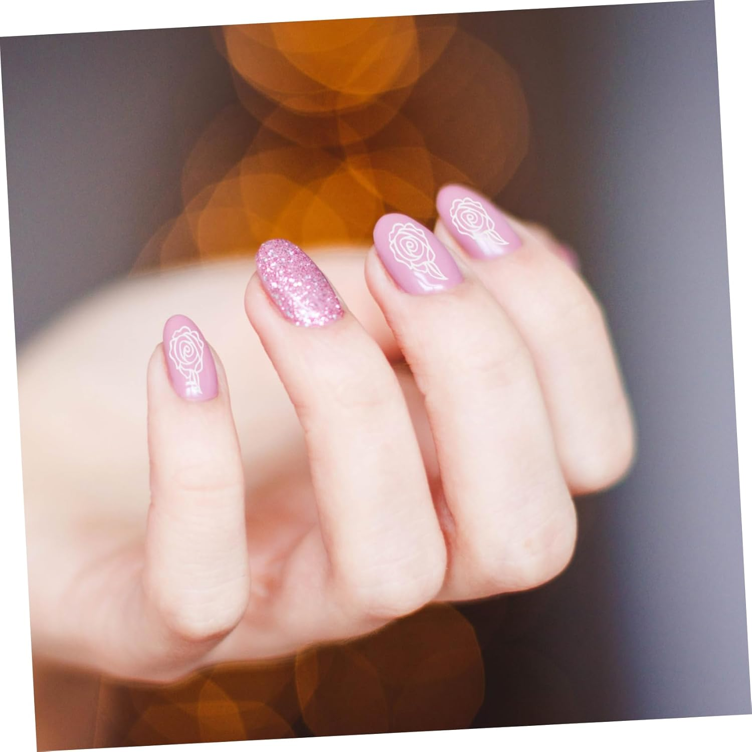 AUTSUPPL 5Pcs Nail Art Stamper Plates Nail Stamping Plates Floral Art Stencils Manicure Kit for Home image number 3