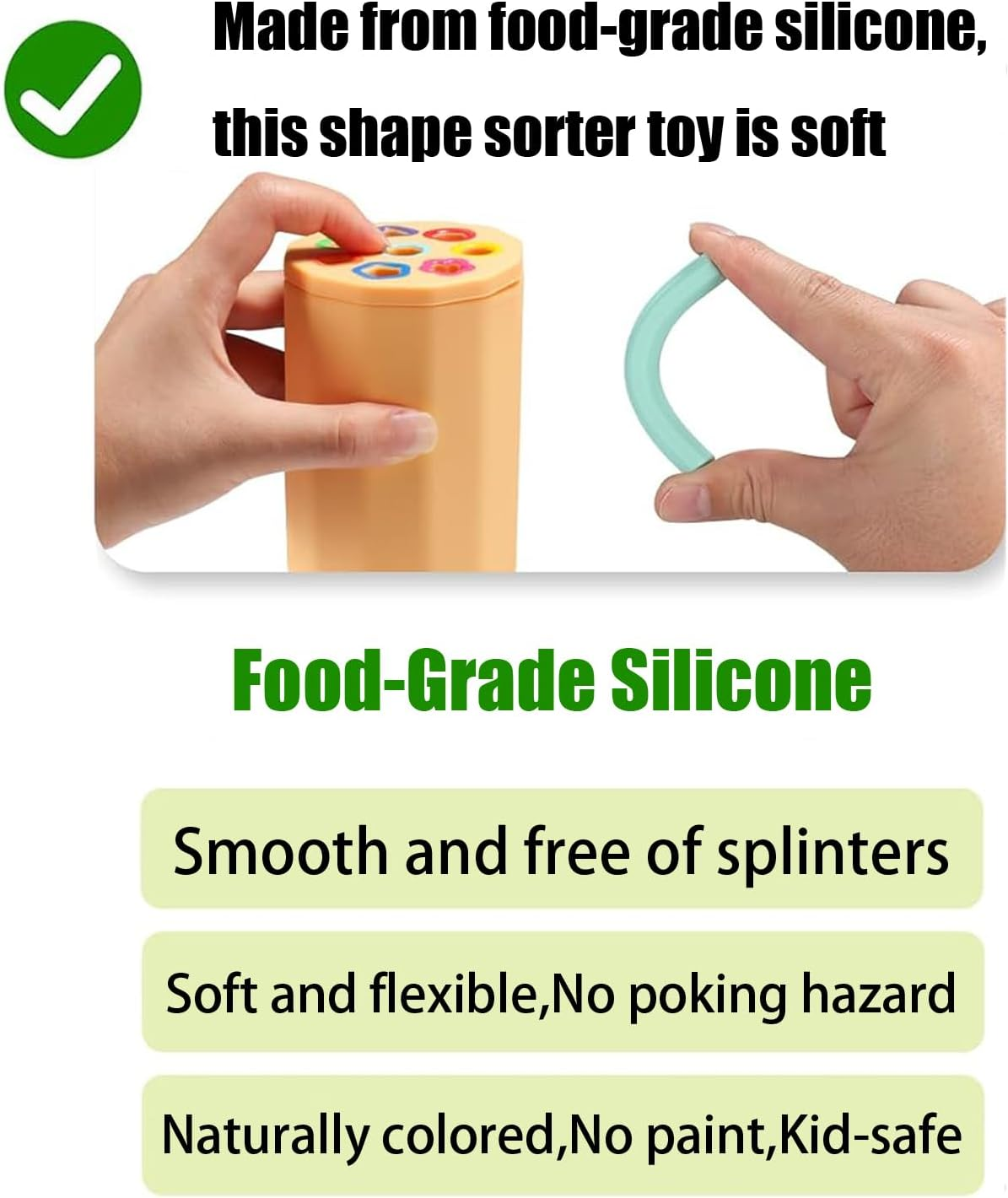 Shape & Color Sorting Montessori Toys for Toddlers, Soft Silicone Sensory Toys, Preschool Learning Activities Matching Game, Educational Toy for Fine Motor Skills (Color)