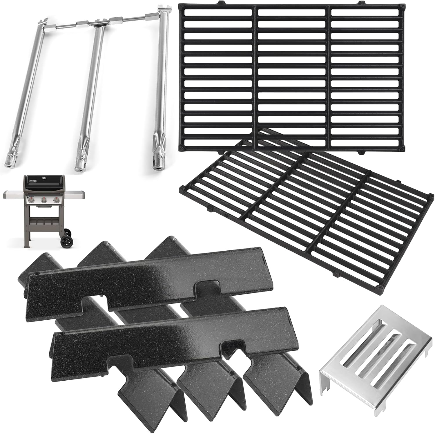 Grill Parts for Weber Spirit 2 Grill Parts GS4 Spirit II 300 SER E310 Replacement Parts for Weber 69797 Flavorizer Bars 67046 7636, 67060 GS4 Heat Deflector, 7638 Grates,67025 69787 67103 Burner Tubes image number 5