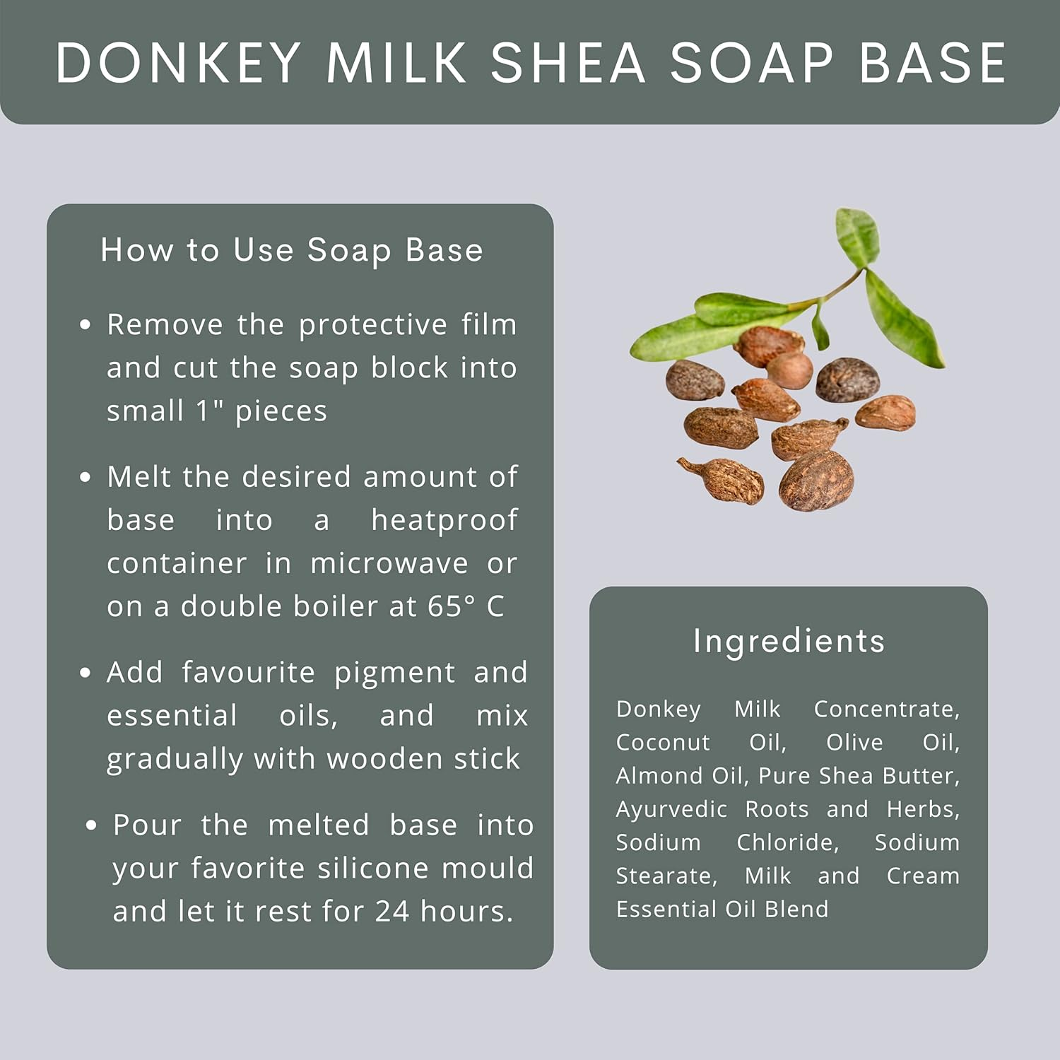 VEDANUM Natural Donkey Milk Concentrate Ultra Premium Soap Base with Shea Butter - 1 KG ( Sulphate and Paraben Free) image number 5