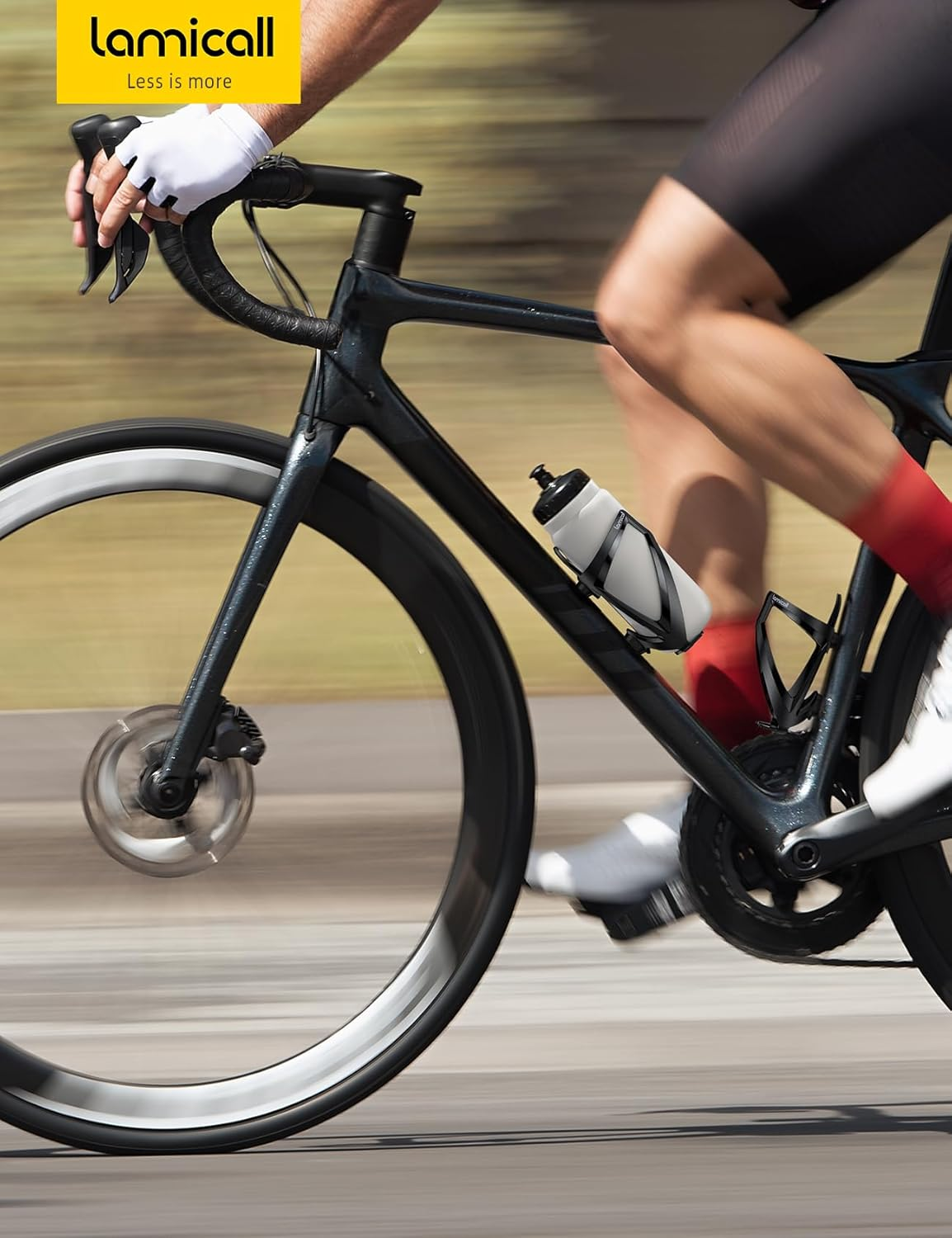 Lamicall Bike Water Bottle Holder - Lightweight & Sturdy Bike Cup Holder, Bicycle Drink Cage, Cycling Bike Water Bottle Cage with Screw Tool, for 2.75-3.95" Diameter Bottles image number 2