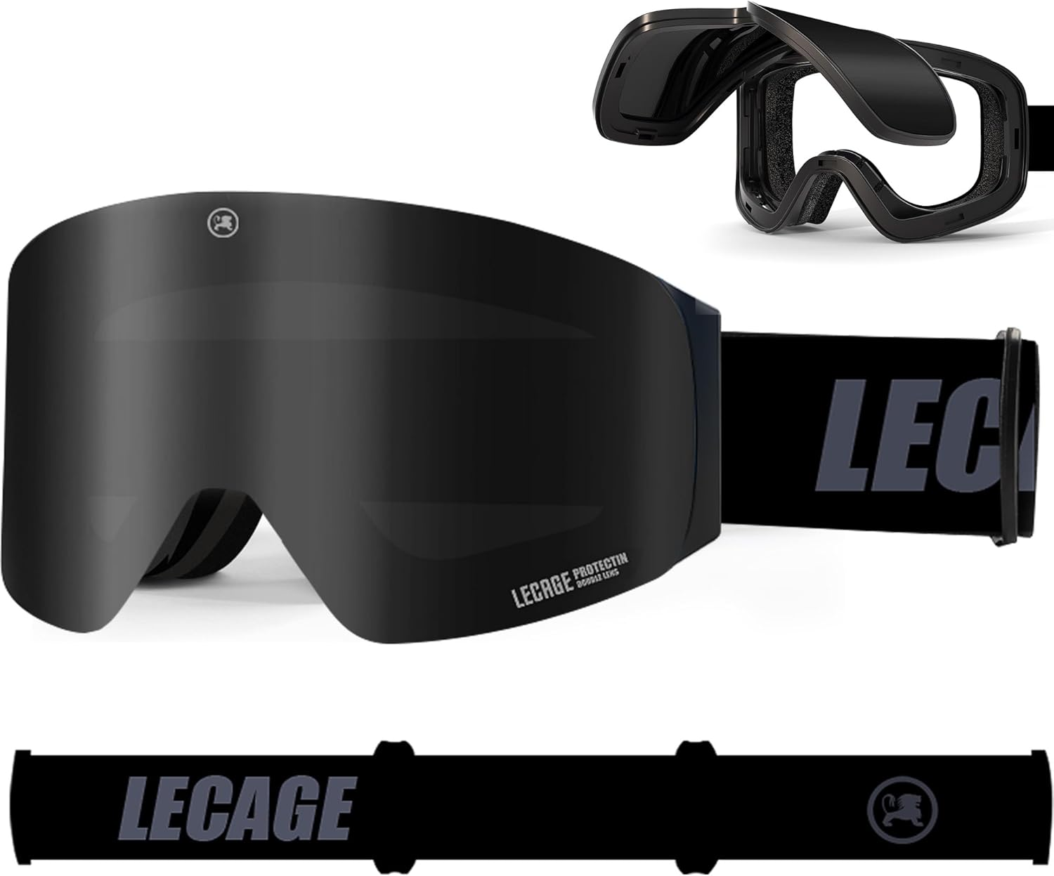 Frameless Flip-Up Ski Goggles, anti Fog Snow Goggles UV400 Protection with Magnetic Interchangeable Lens, UV Protection Snowboarding Goggles for Men Women Youth