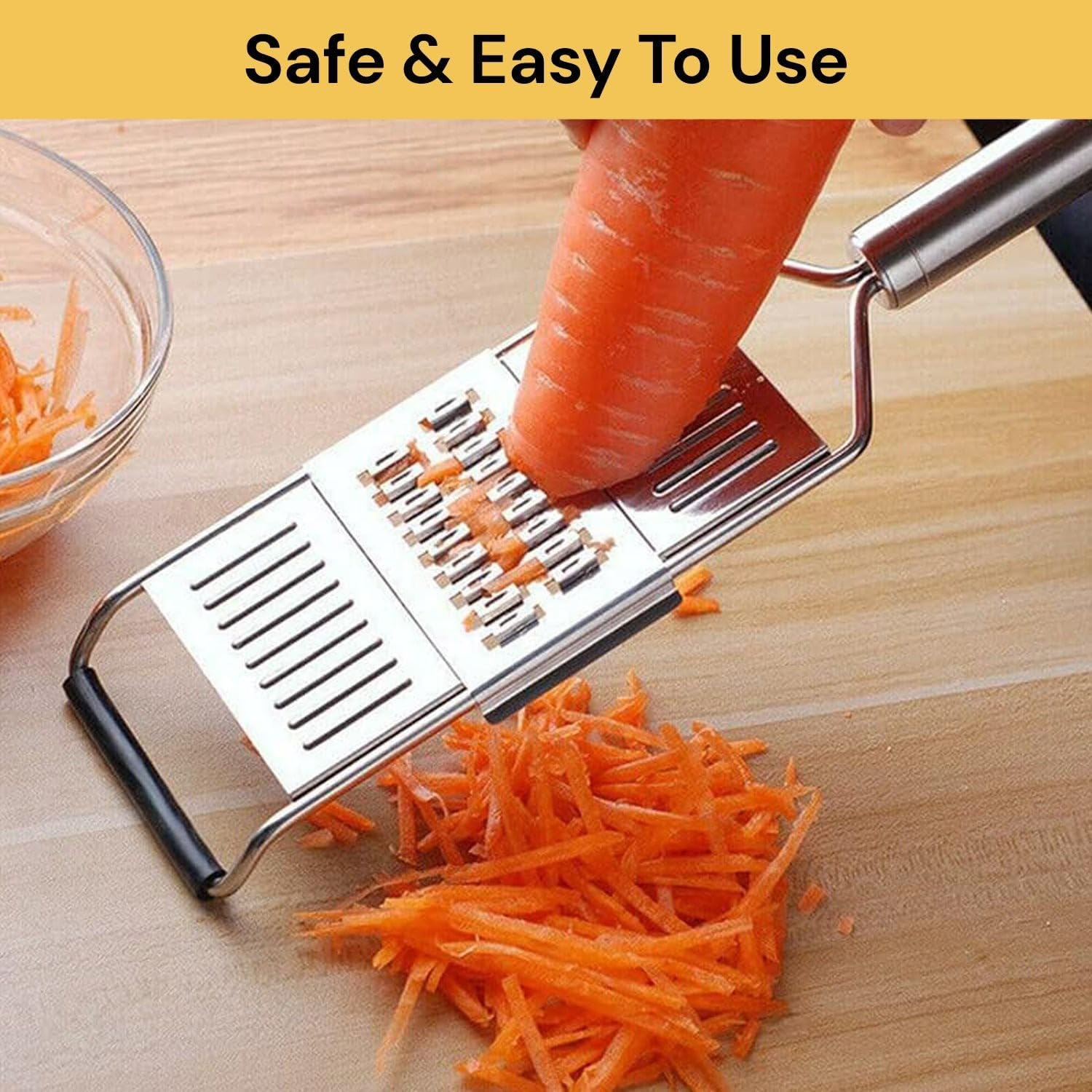 EZONEDEAL 3 in 1 Vegetable Chopper Set, Multipurpose Vegetable Slicer Cheese Grater Cutter, Handheld Graters for Kitchen, Stainless Steel Kitchen Tools for Potato Onion & Carrot Shredder Tool image number 4