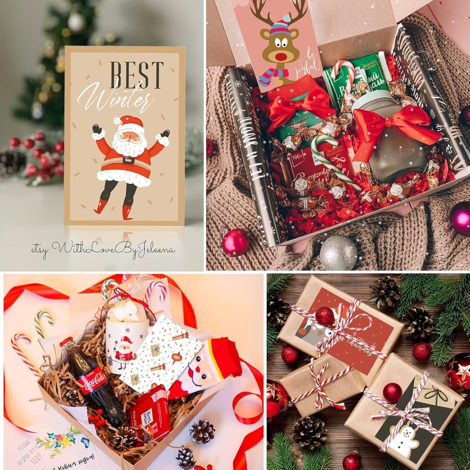 Christmas Cards with Envelope, 24 Different Christmas Postcards Bulk, Happy Holiday and Happy New Year Post Cards Greeting Cards for Christmas image number 3