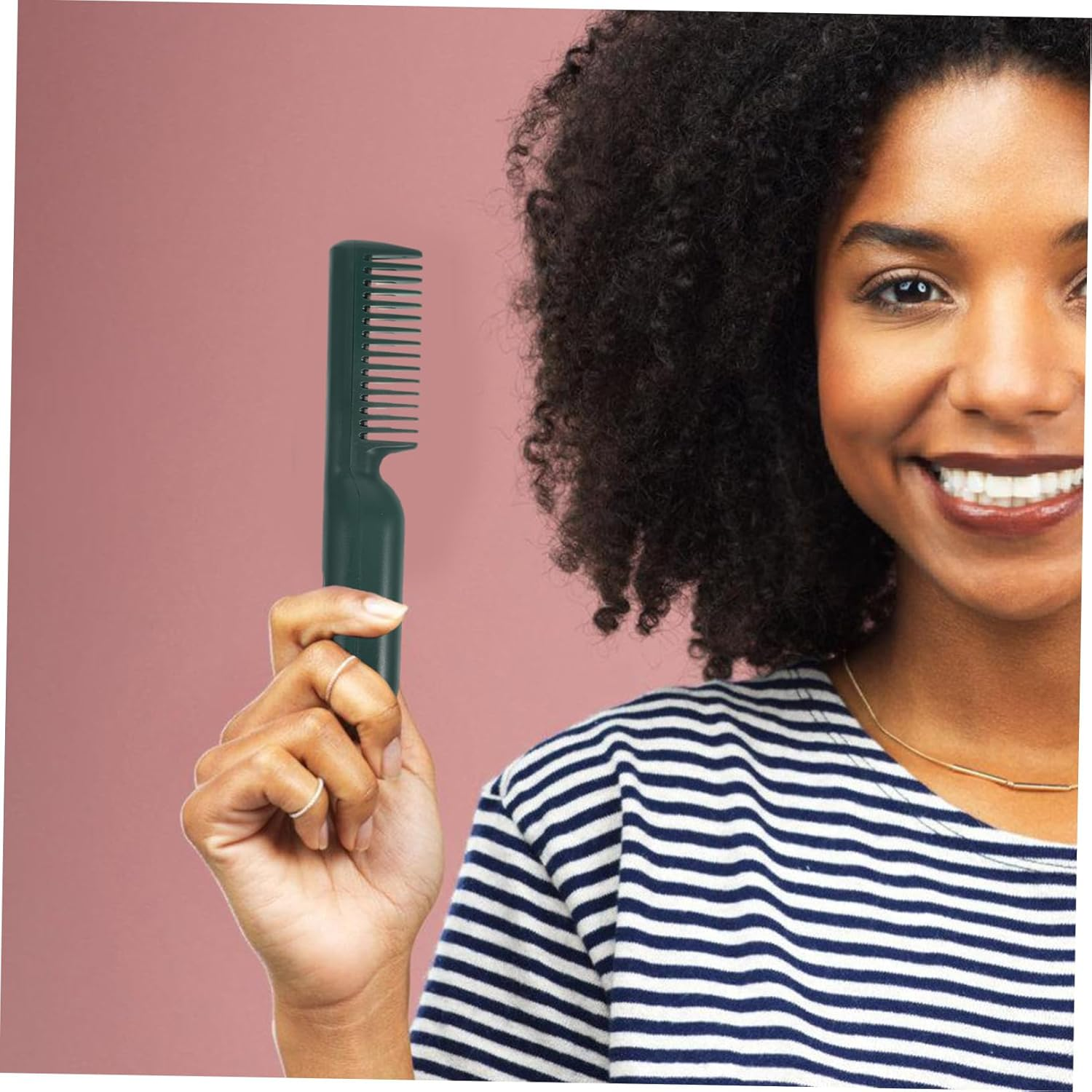 KAILIKETIY Portable Hair Comb Straightening Brush Electric Heating Comb for Wet Dry Use Compact Lightweight Hair Straightener for Travel Effortless Styling Quick Heat image number 6