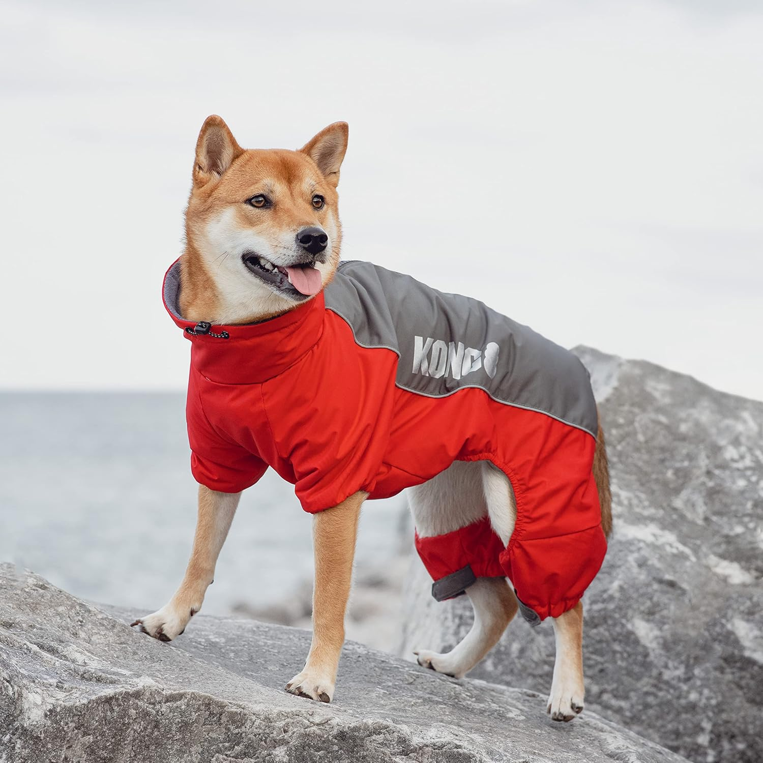 KONG Red Full Coverage Snowsuit for Dogs, Large