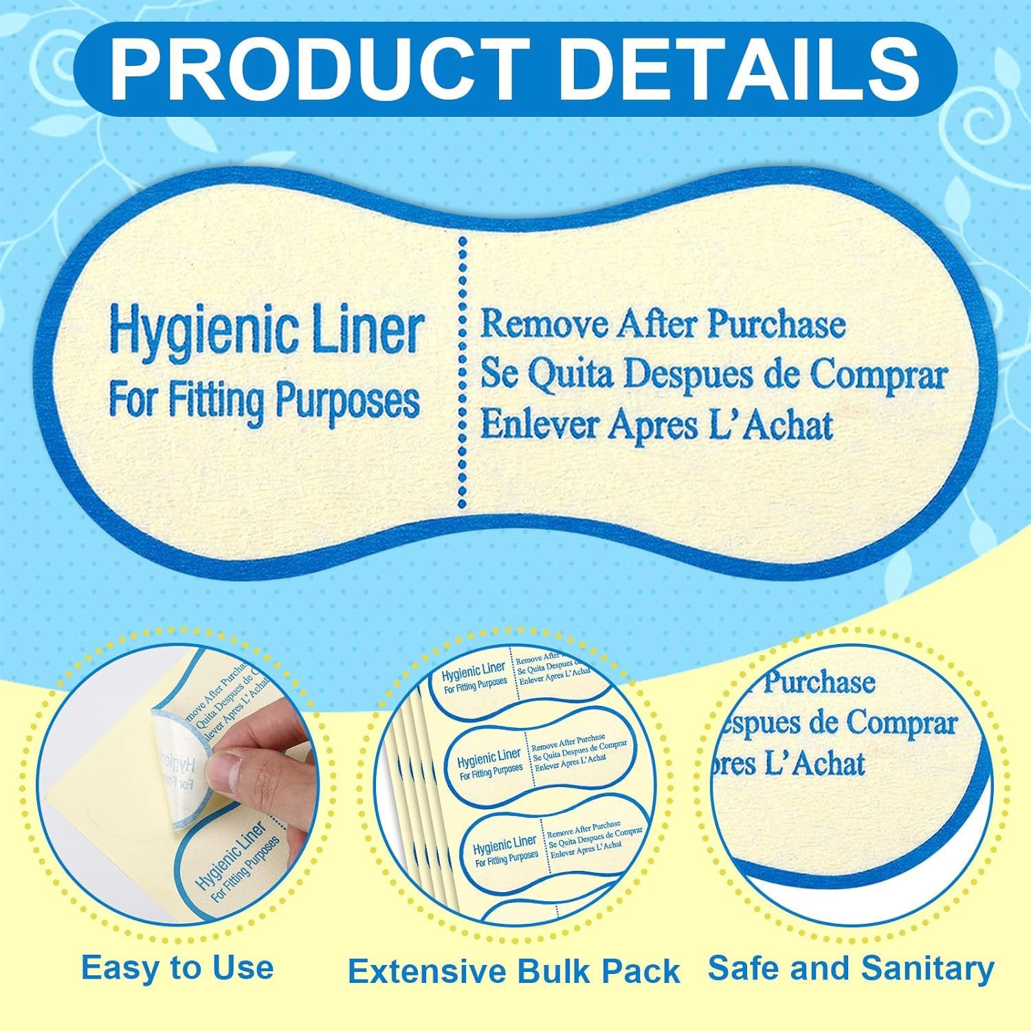 Dunzoom 500 Pcs Adhesive Protective Hygiene Try on Stickers Hygiene Strips Bulk for Swimwear Lingerie Underwear Bathing Suit Panty Liners Bikini for Girls Women Models Customer Small Business image number 2