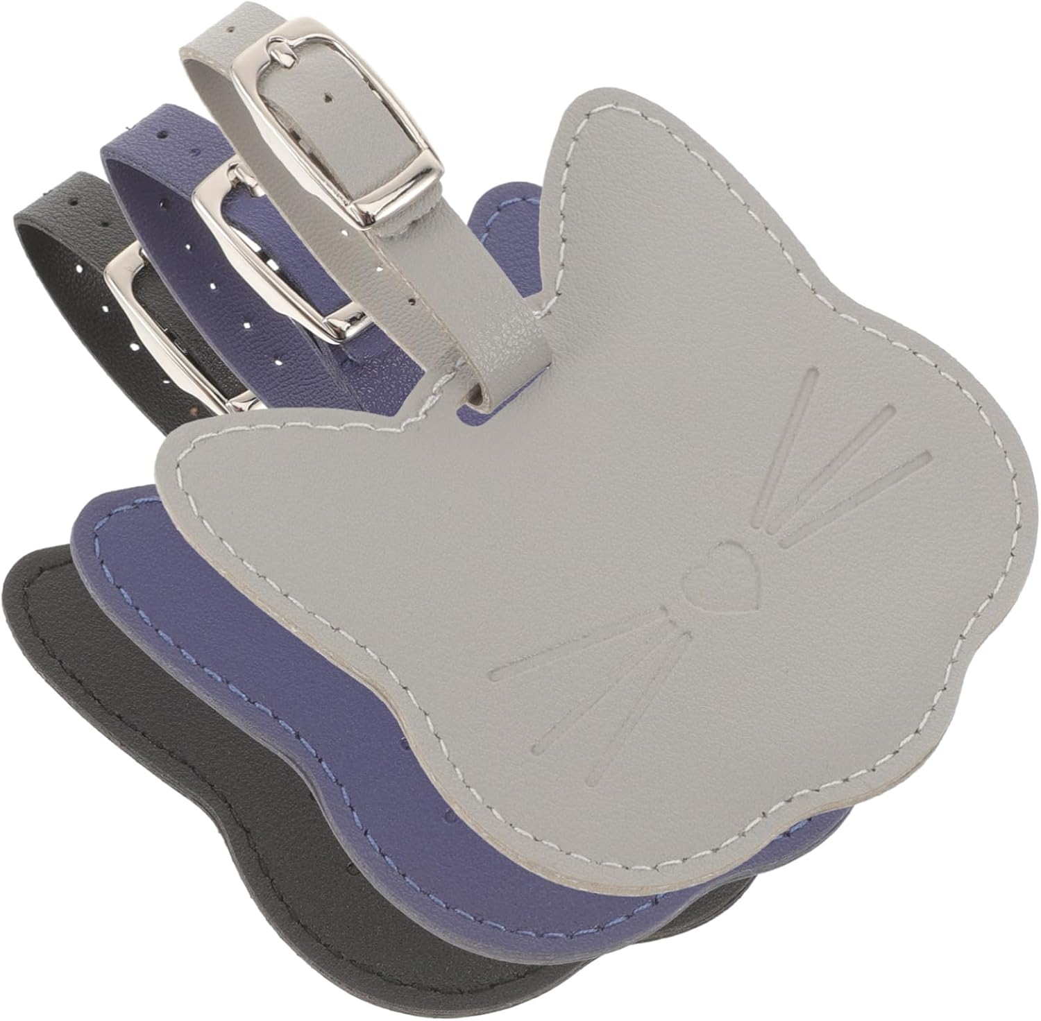 COLLBATH 3Pcs Luggage Tags Travel Suitcase Baggage Hanging Tag Id Leather Travel Accessory