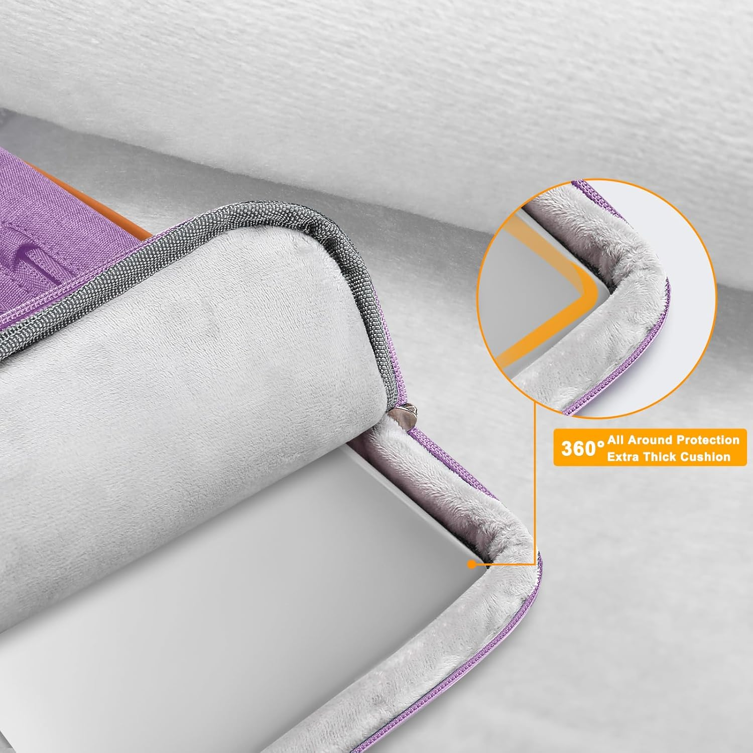 MOSISO 360 Protective Laptop Shoulder Bag, Computer Bag, Side Open Messenger with 4 Zipper Pockets&Handle image number 3