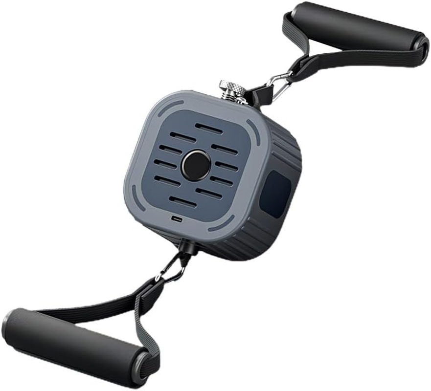 Oimzzr Adjustable Resistance Band Fitness Pump Exercise Equipment Cable Machine for Arms Legs Chest, Black Grey image number 4