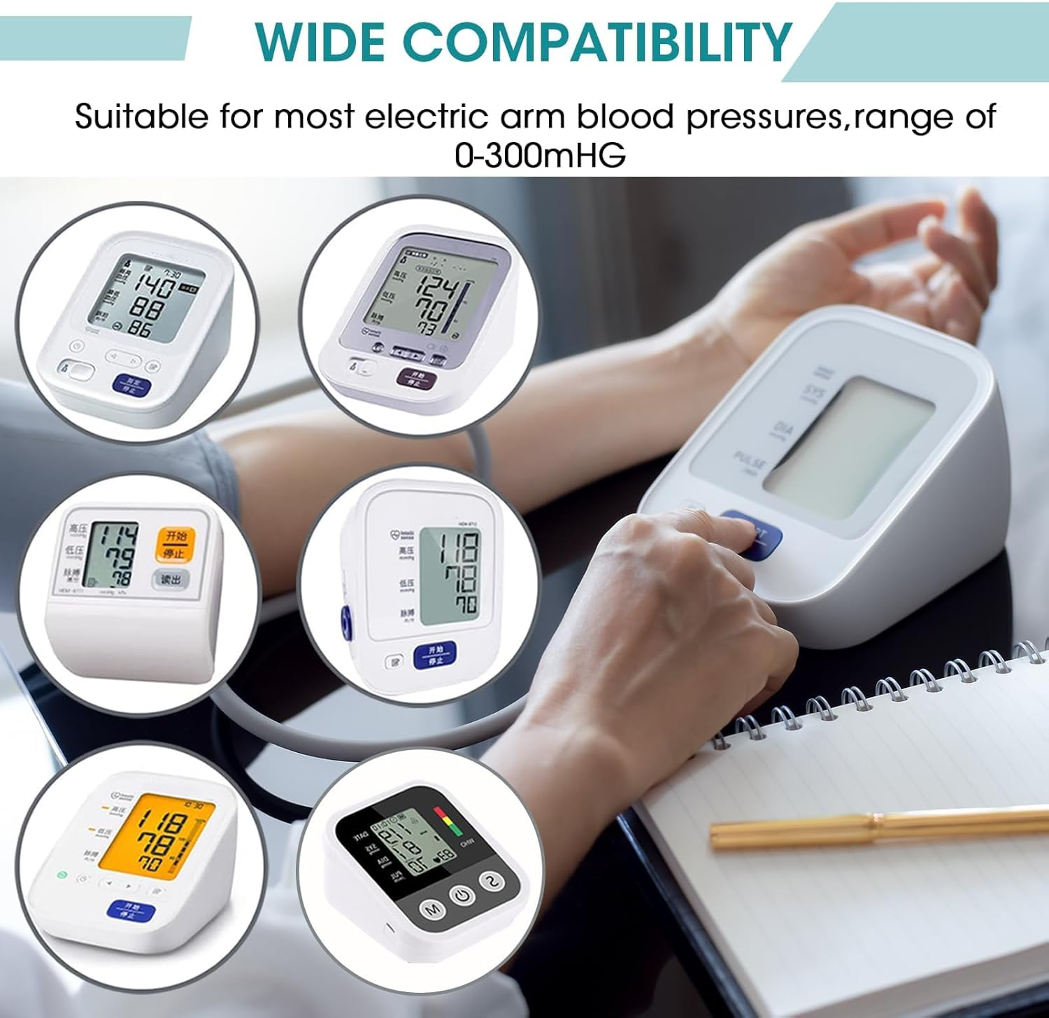 Extra Large Cuff 22-52Cm Compatible with OMRON Digital Upper Arm Blood Pressure Monitor, Blood Pressure Cuff with 4.6Mm Connectors, Replacement XL Cuff Compatible with Omron, BP Machine Not Included image number 4