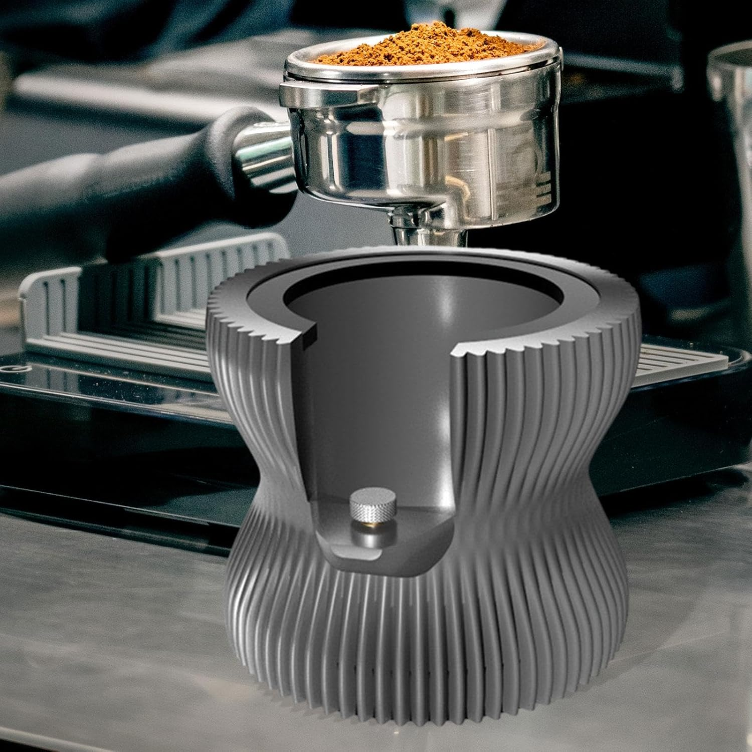 Perfk Coffee Tamper Holder Tamper Station Sturdy Tools Espresso Tamper Station for 51/53/58Mm for Tearoom Home Cafe Counters Shop, Black