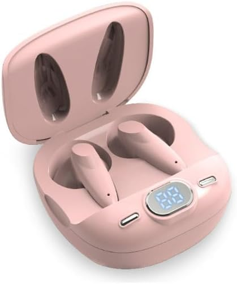 PRENDELUZ Pink Wireless Headphones Low Power Bluetooth Digital Panel